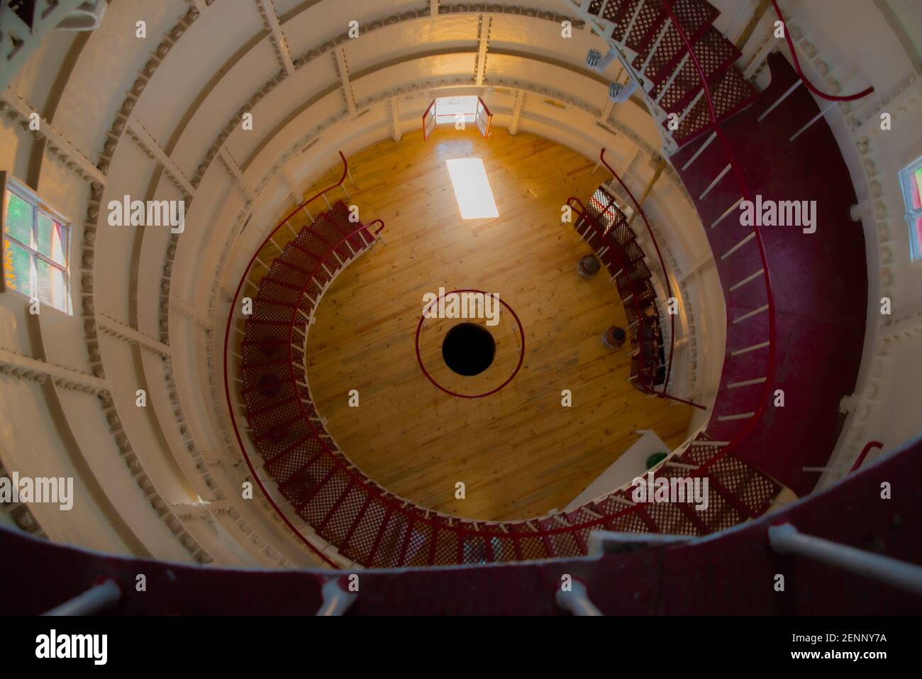 Inside a lighthouse Stock Photo Alamy