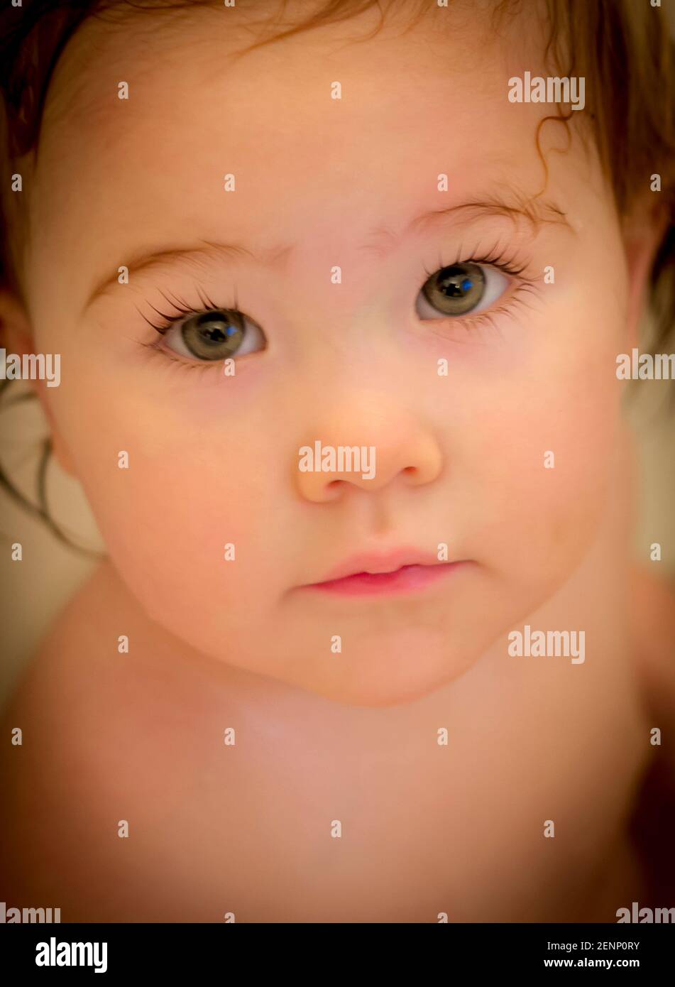 Portrait Of A One Year old Girl Stock Photo Alamy