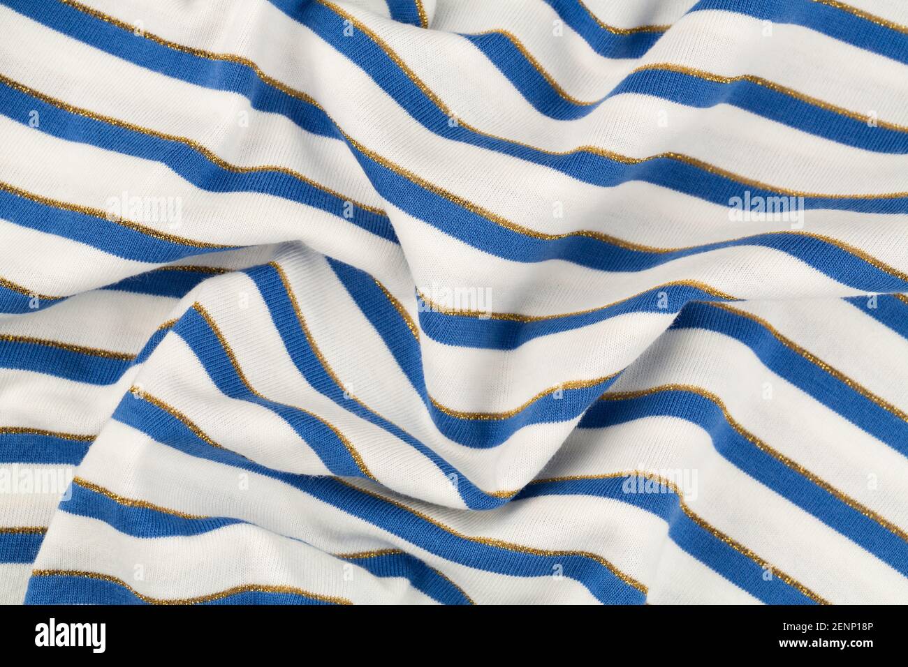 Blue and white fabric texture with pattern as a background Stock Photo