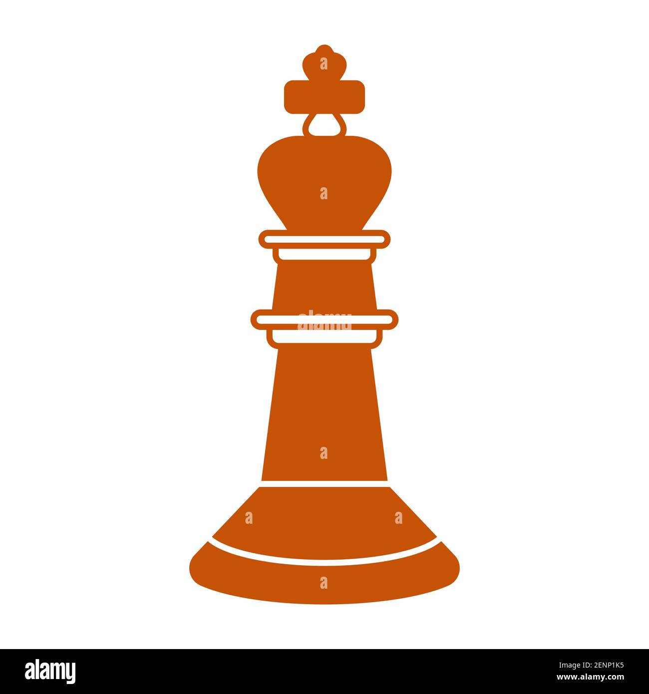 King chess piece flat color icon for apps or website Stock Vector