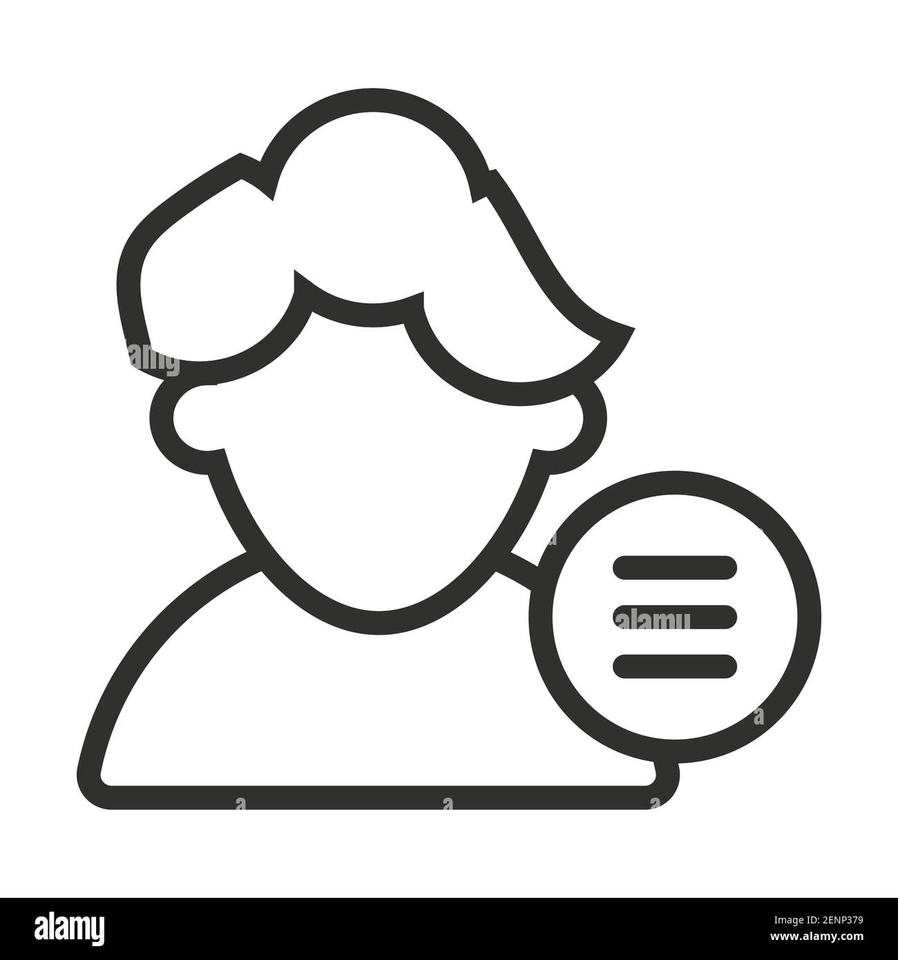 Male user profile or account menu line art icon for apps and websites ...