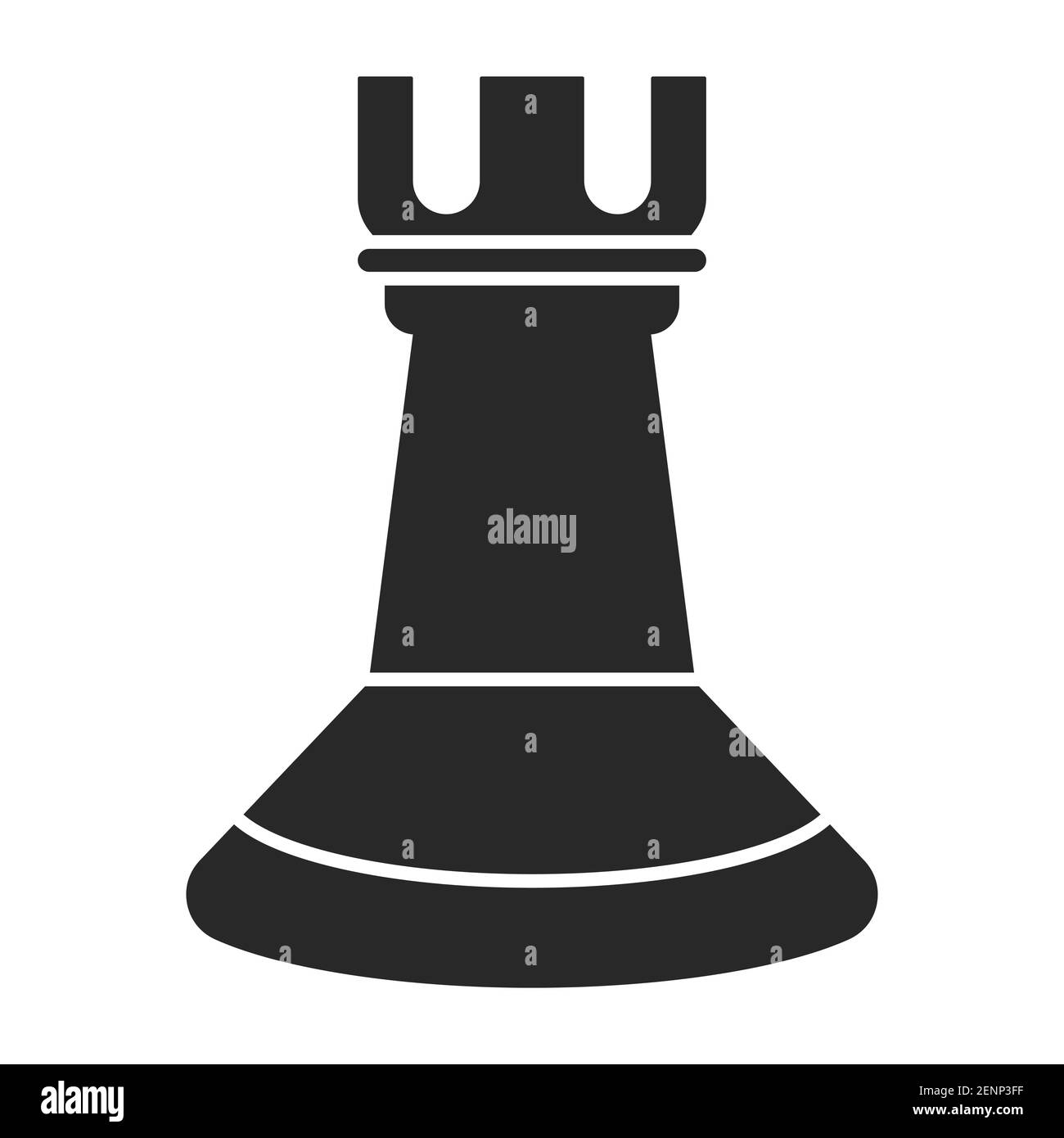 Rook chess pieces flat vector icon for apps or website Stock Vector