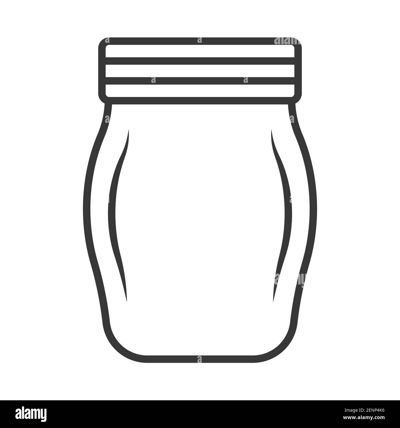 Mason bottle or Mason glass jar line art icon for apps and websites Stock Vector