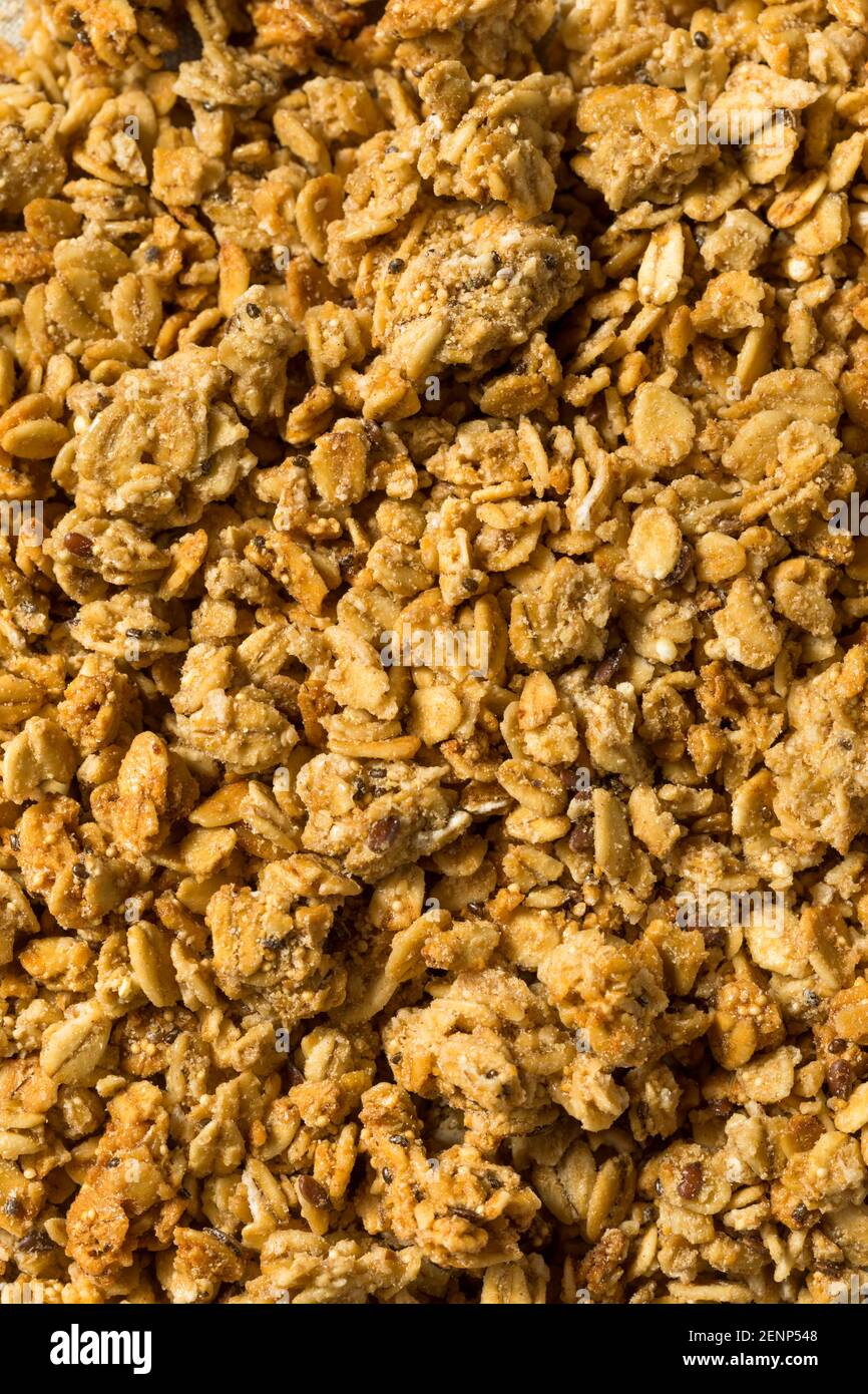 Organic Healthy Granola Breakfast Cereal Ready to Eat Stock Photo