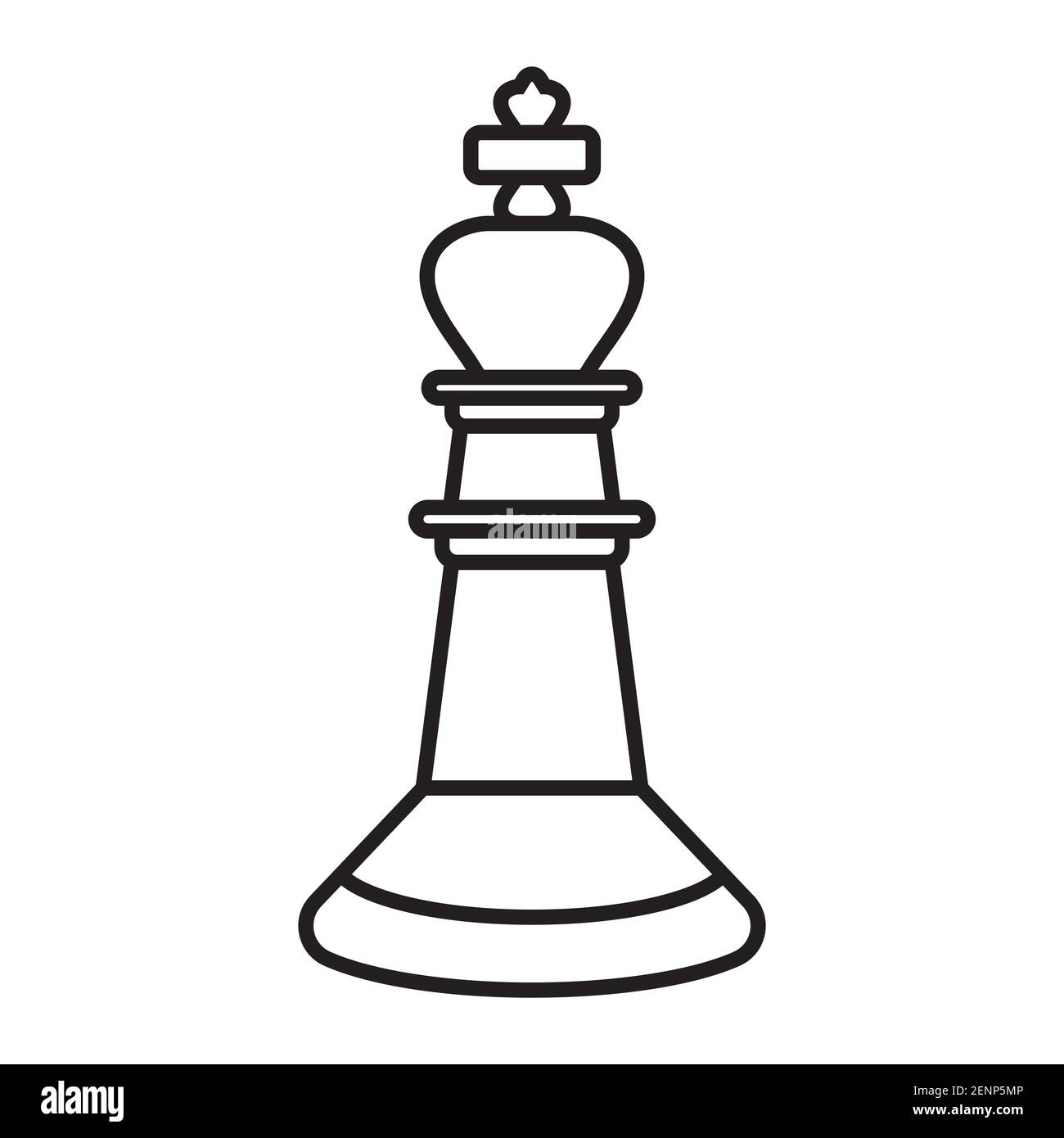 King chess piece line art icon for apps or website Stock Vector