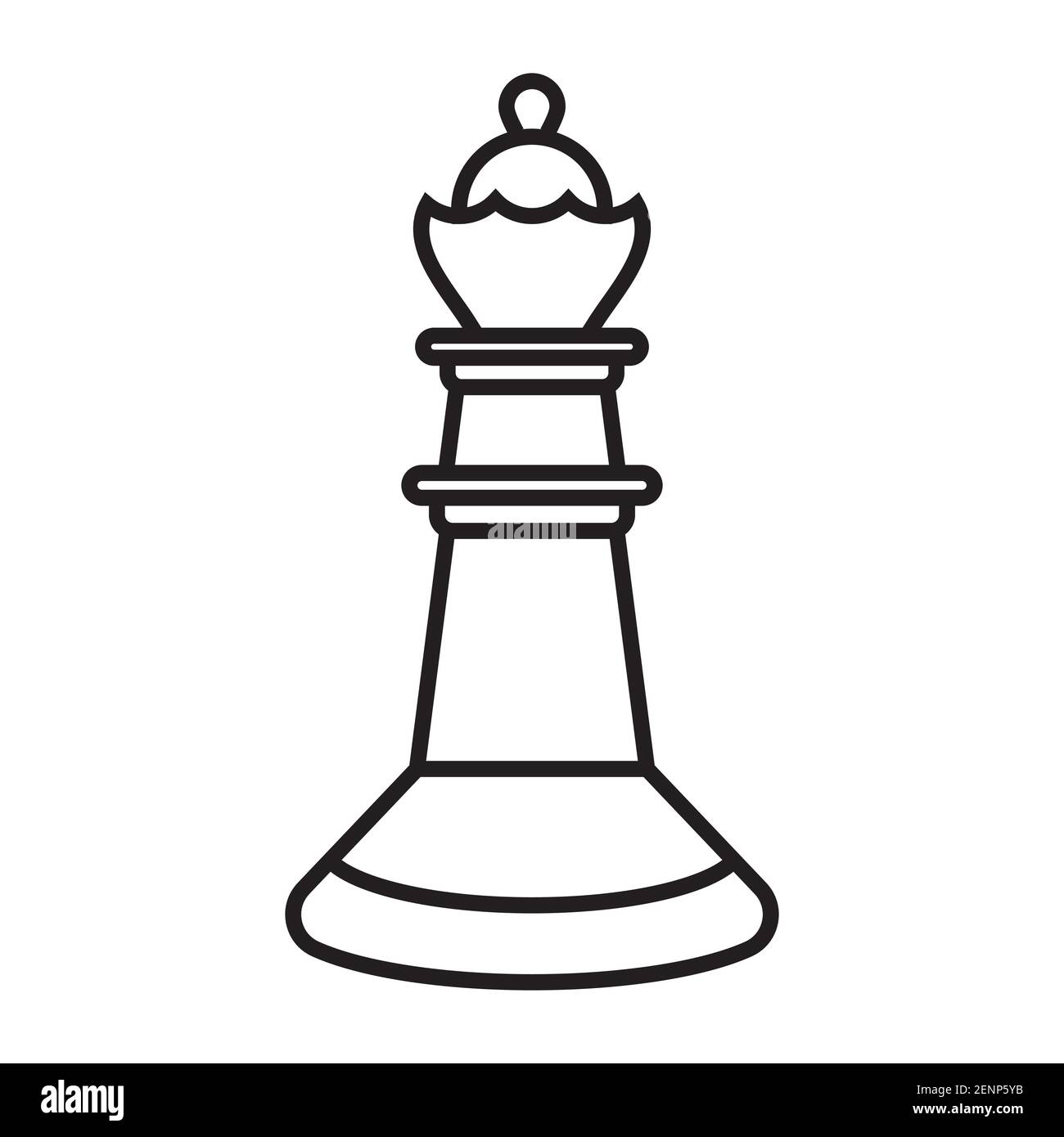 Queen chess pieces line art icon for apps or website Stock Vector Image ...