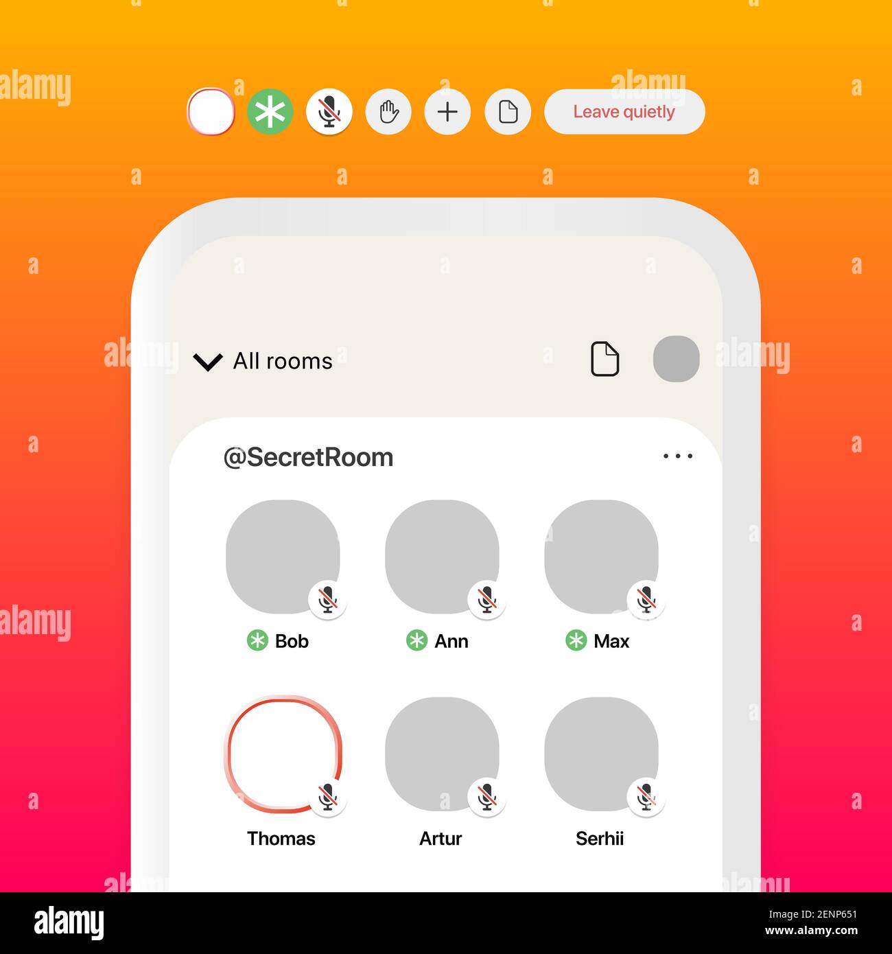 Voice Conference App Interface Concept. Vector illustration Stock