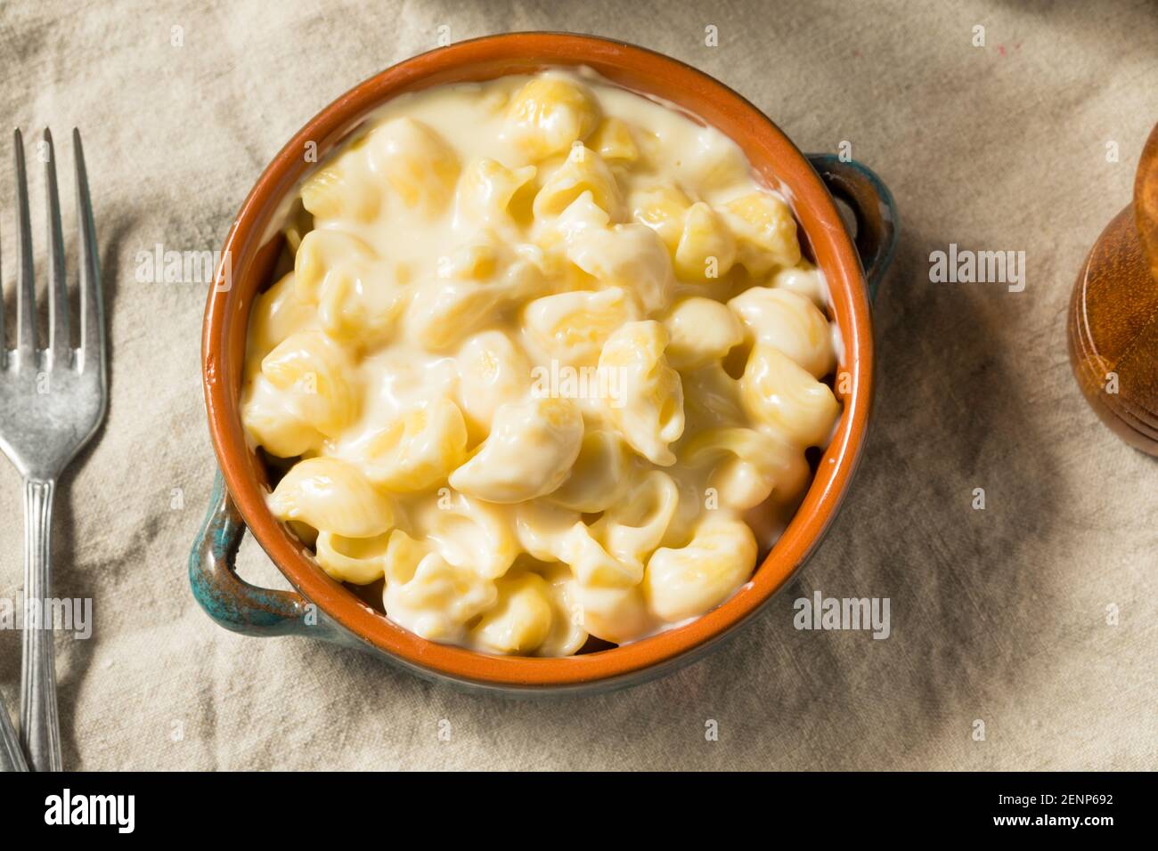 Healthy Homemade White Macaroni and Cheese in a Bowl Stock Photo