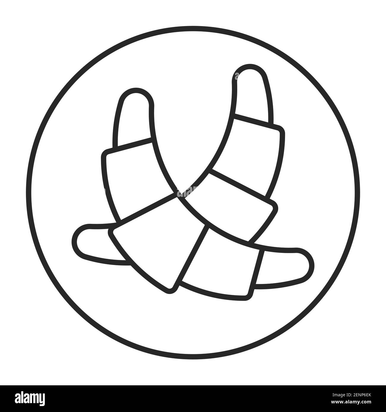 Rounded a croissant bread line art vector icon for apps and website Stock Vector