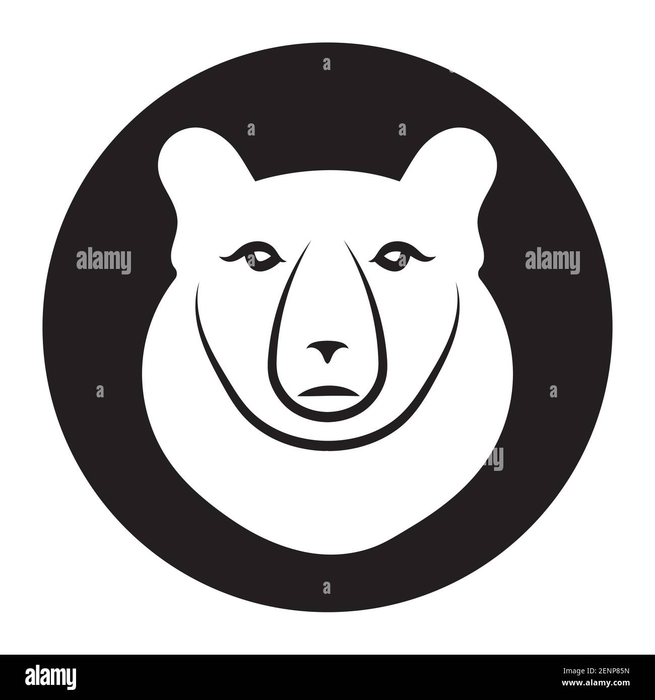Grizzly bear or polar bear flat vector icon for apps and websites Stock Vector