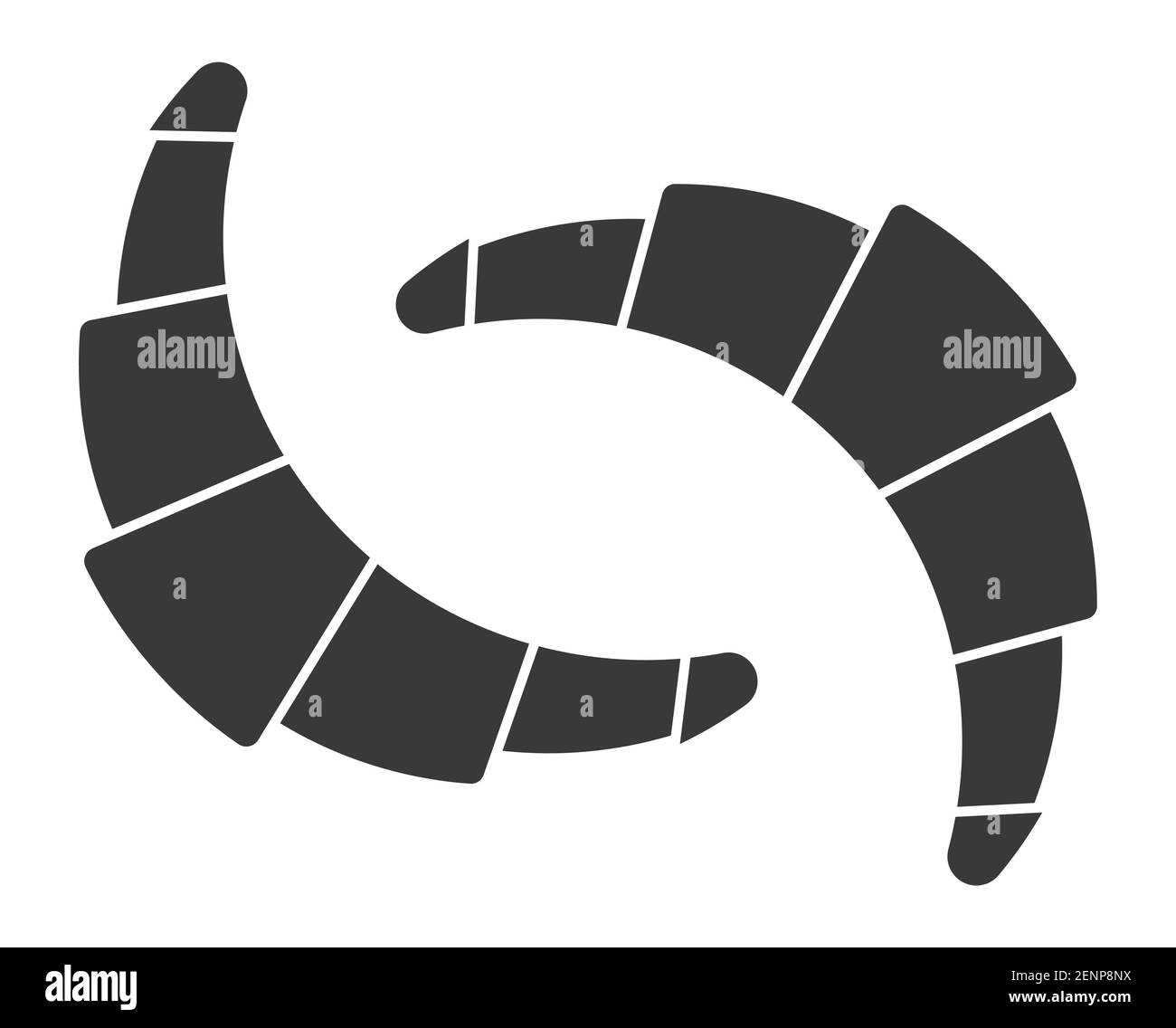 Flat icon two french croissant bread for apps and website Stock Vector ...