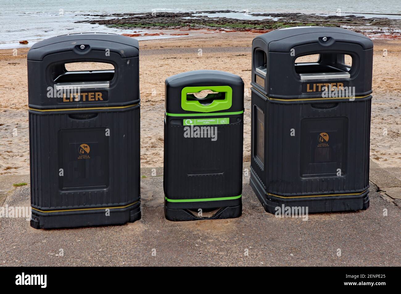 Three wheelie bins hi-res stock photography and images - Alamy