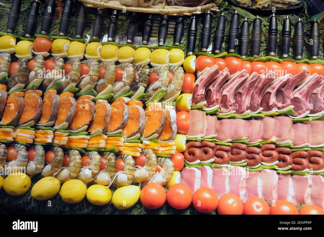 Fresh meats, Paris, ÎledeFrance, France Stock Photo Alamy