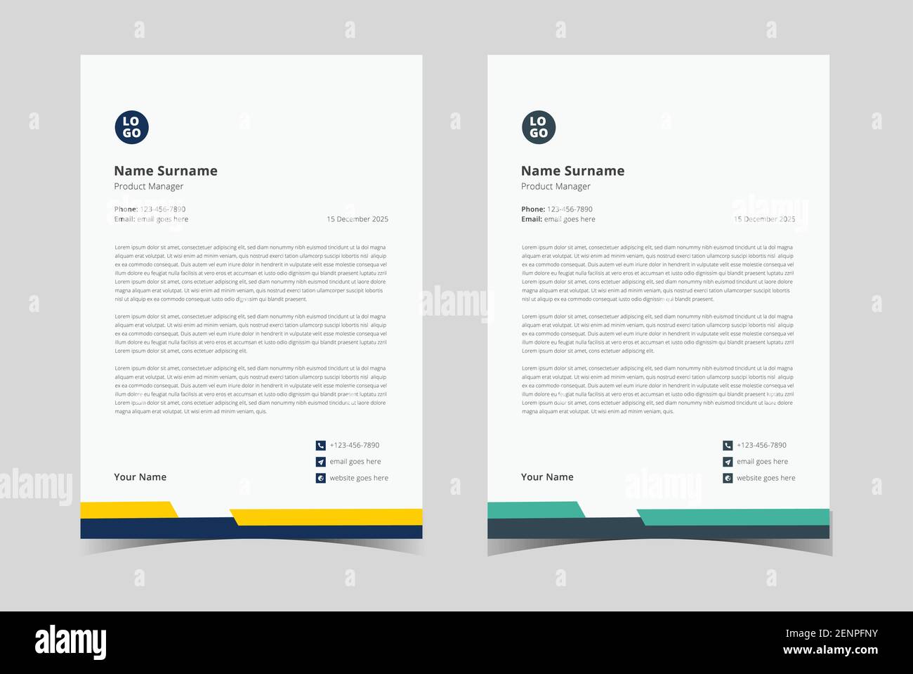 letterhead template vector, minimalist style, printing design, business