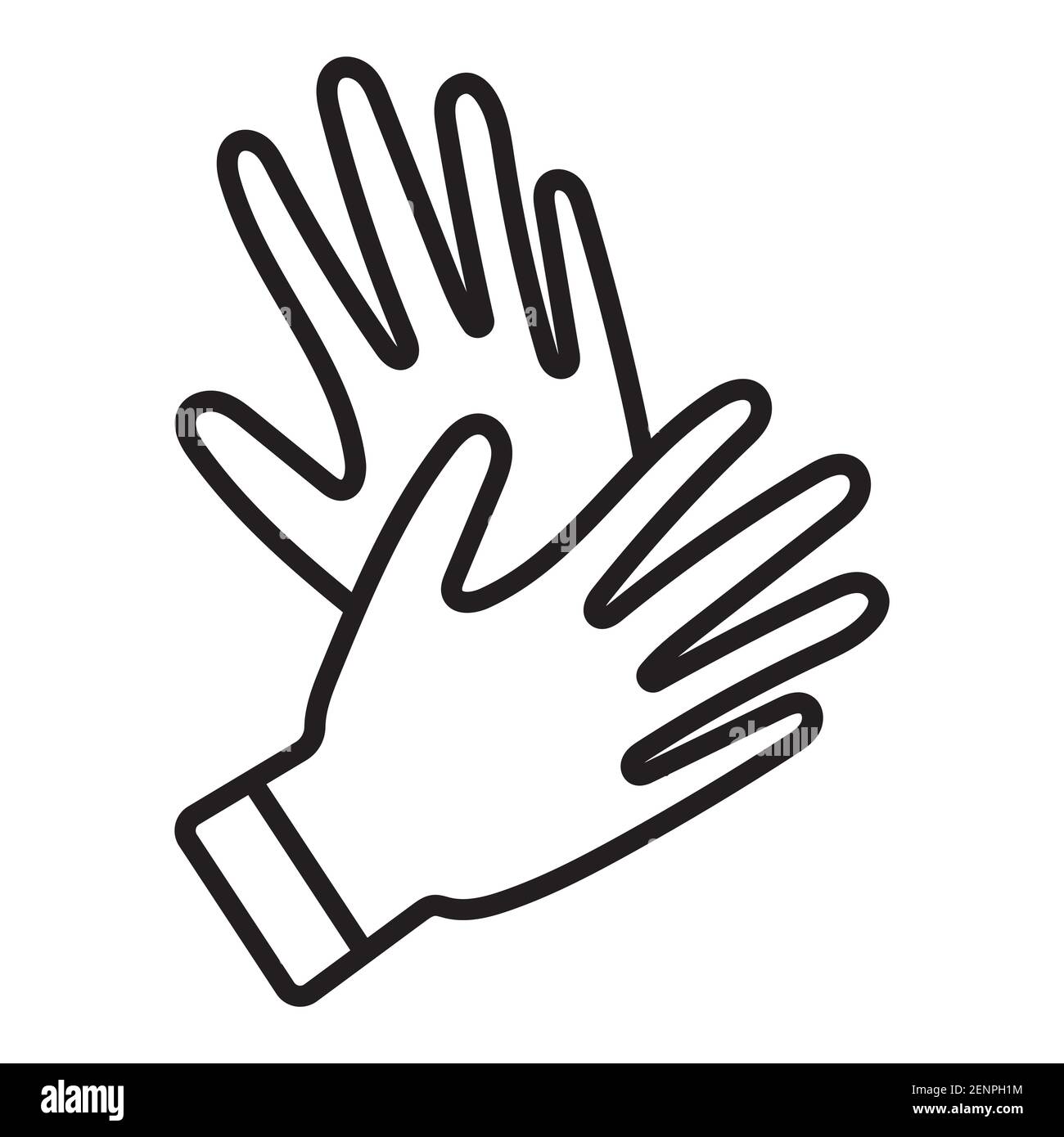 Two gloves for hand protection line art icon for apps and websites ...