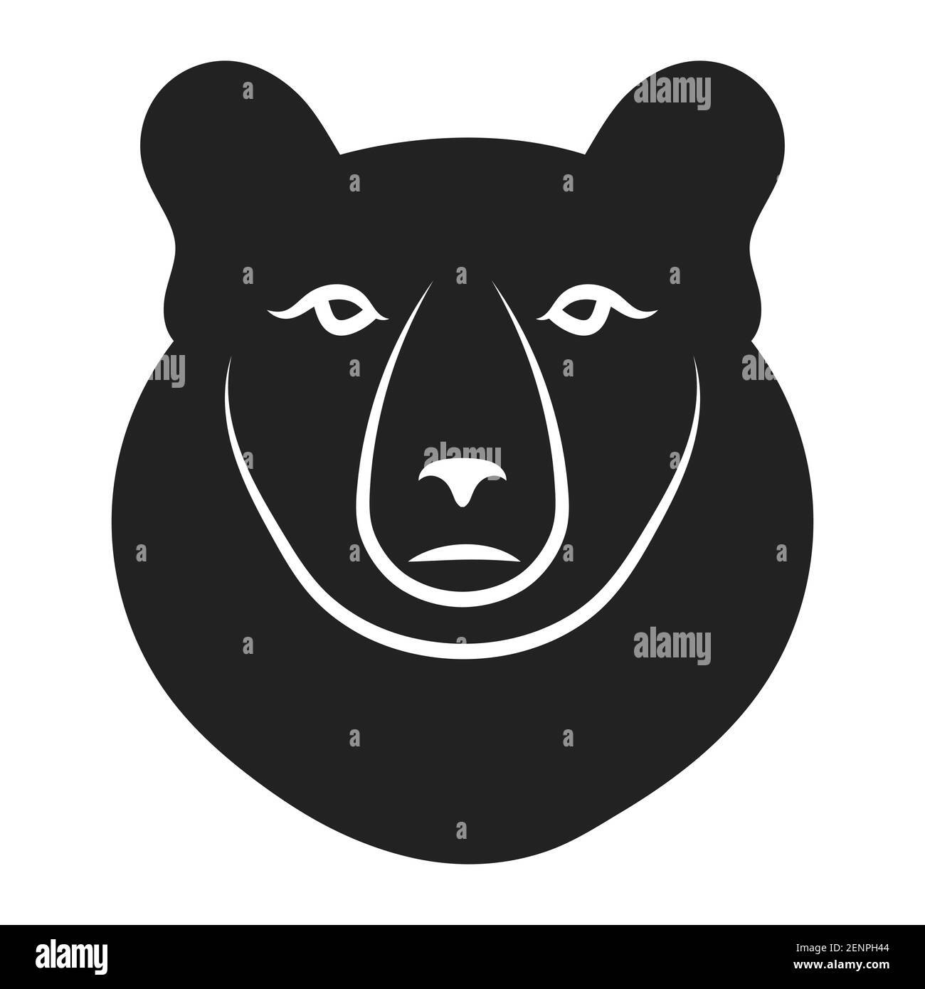 Grizzly bear or polar bear silhouette flat vector icon for apps and websites Stock Vector