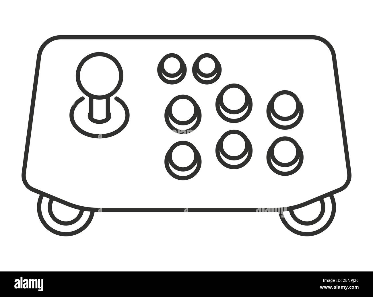 Arcade joystick controller line art icon for apps or website Stock Vector