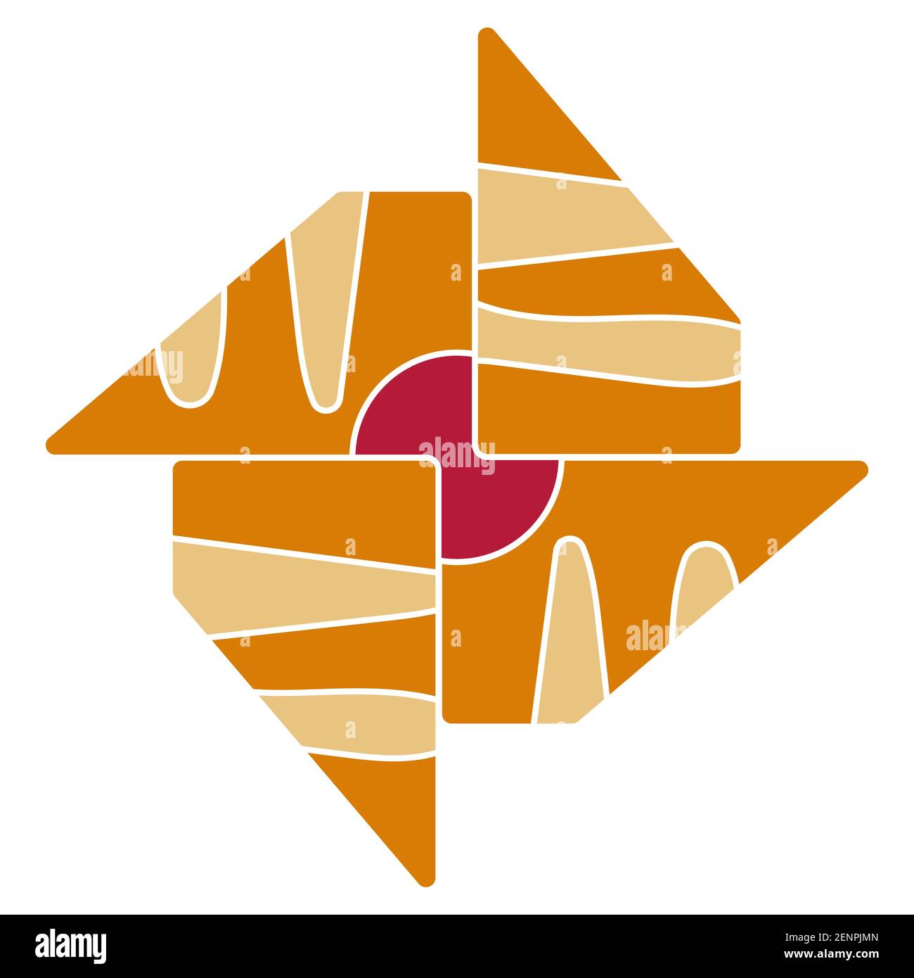 Danish pastries bread flat vector color icon for apps and website Stock Vector