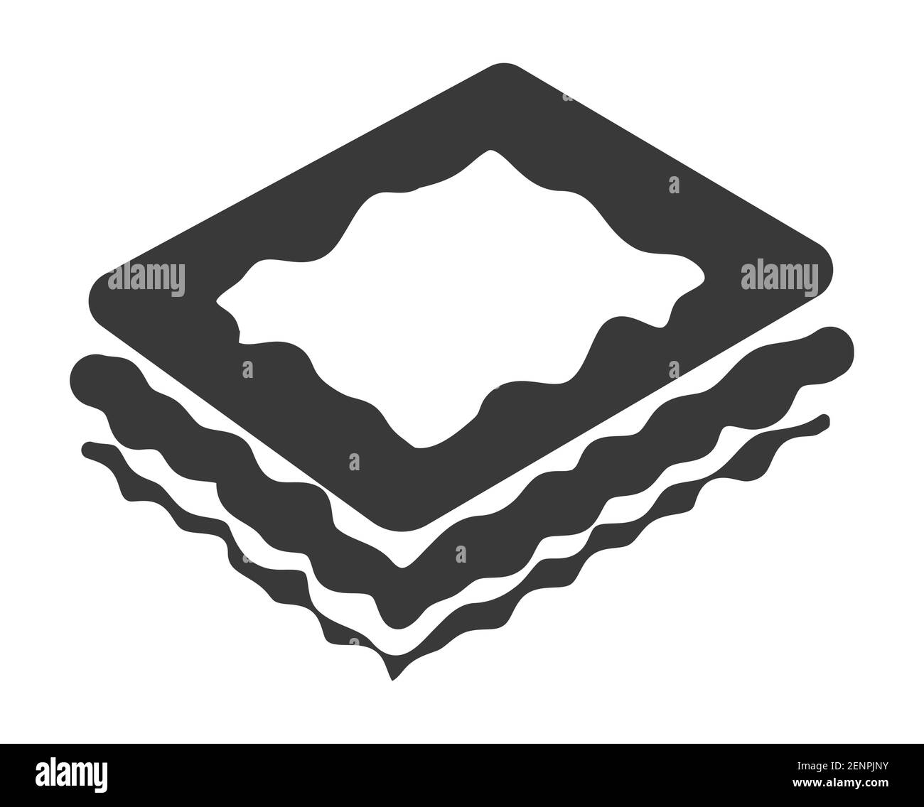 Puff pastry or pastry sheet breads flat vector icon for apps and website Stock Vector