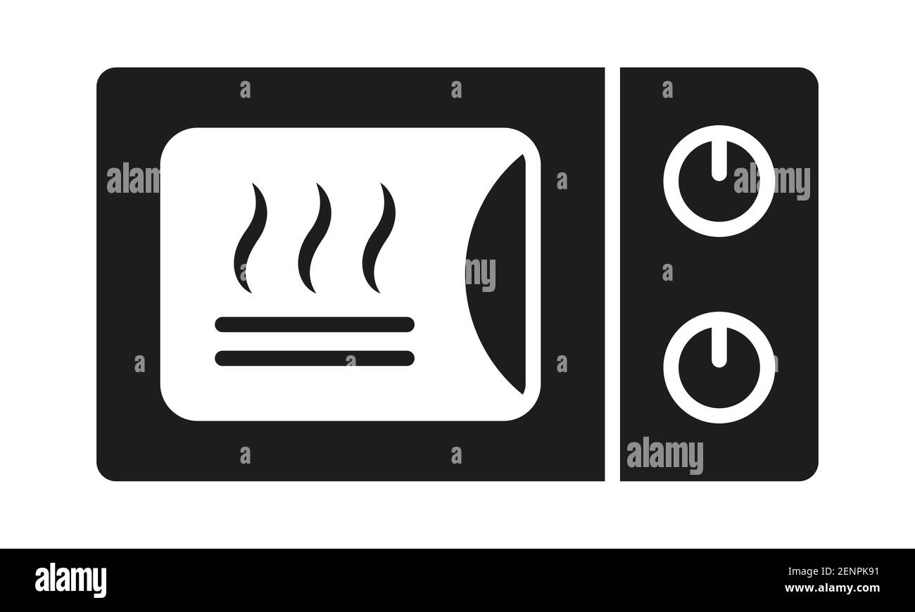 Flat vector icon home appliance microwave or countertop oven for apps ...