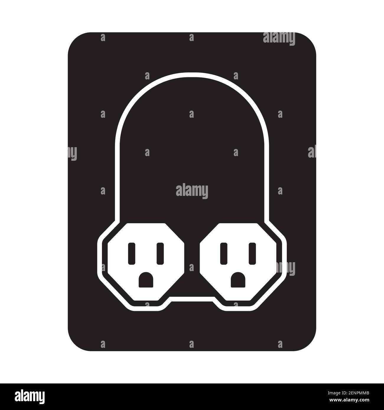 Nema 5-15 connector power outlet flat icon for apps or websites Stock Vector