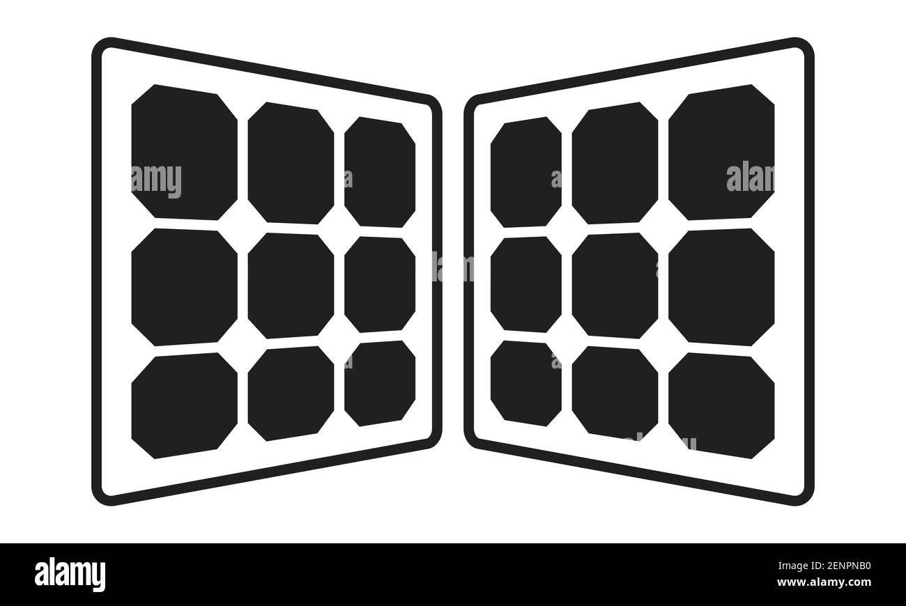Flat icon a two solar panel for apps or website Stock Vector