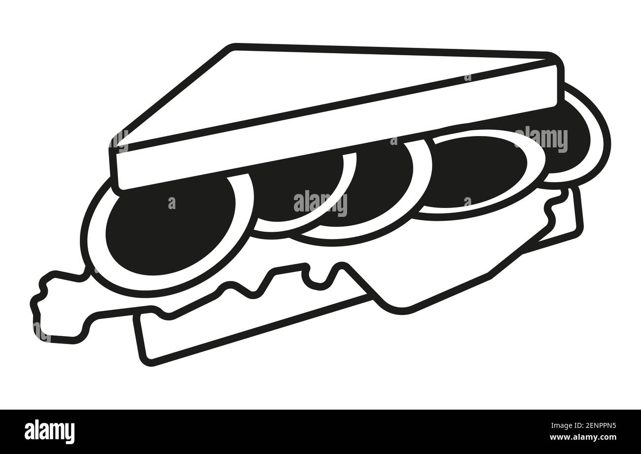 line art vector icon an egg sandwich for apps or website Stock Vector
