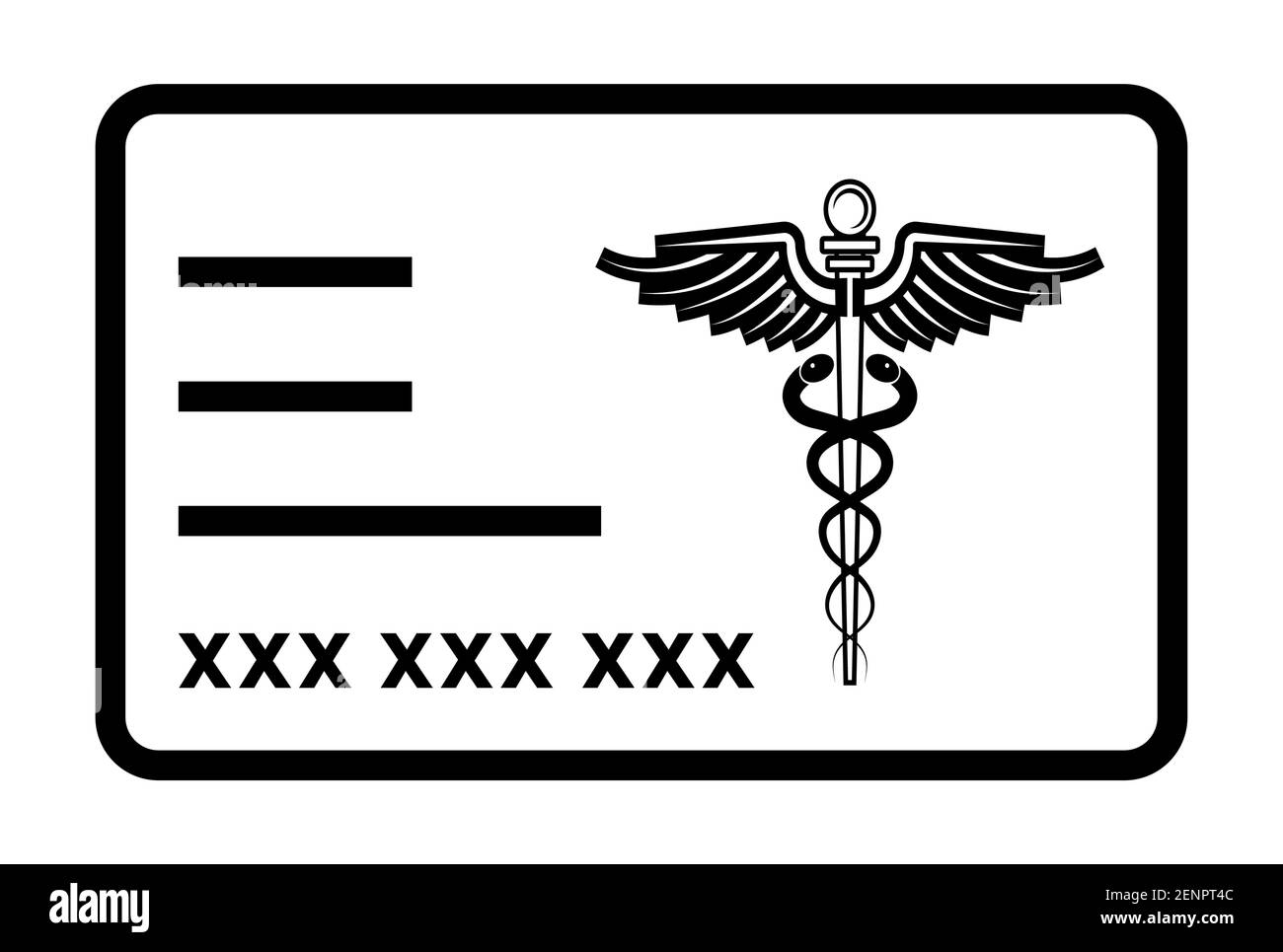 Medical health insurance card line art icon for apps or website Stock Vector