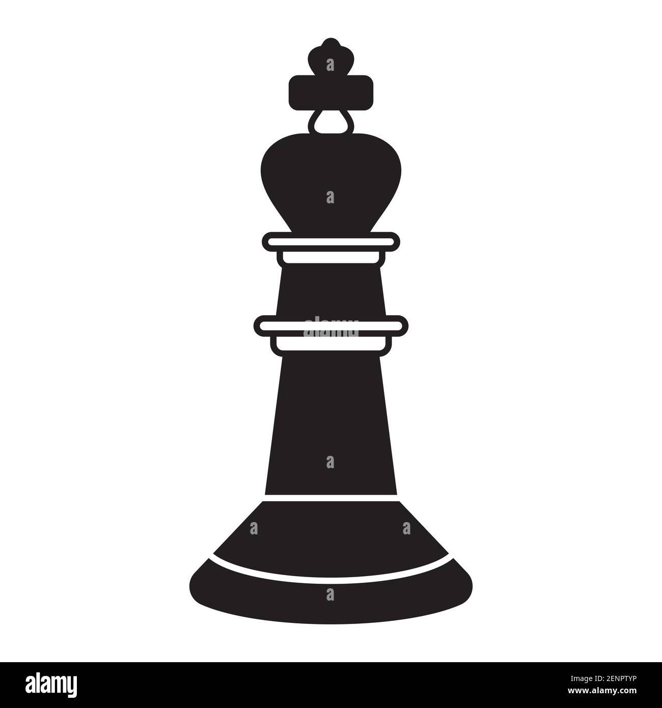 King chess piece flat vector icon for apps or website Stock Vector
