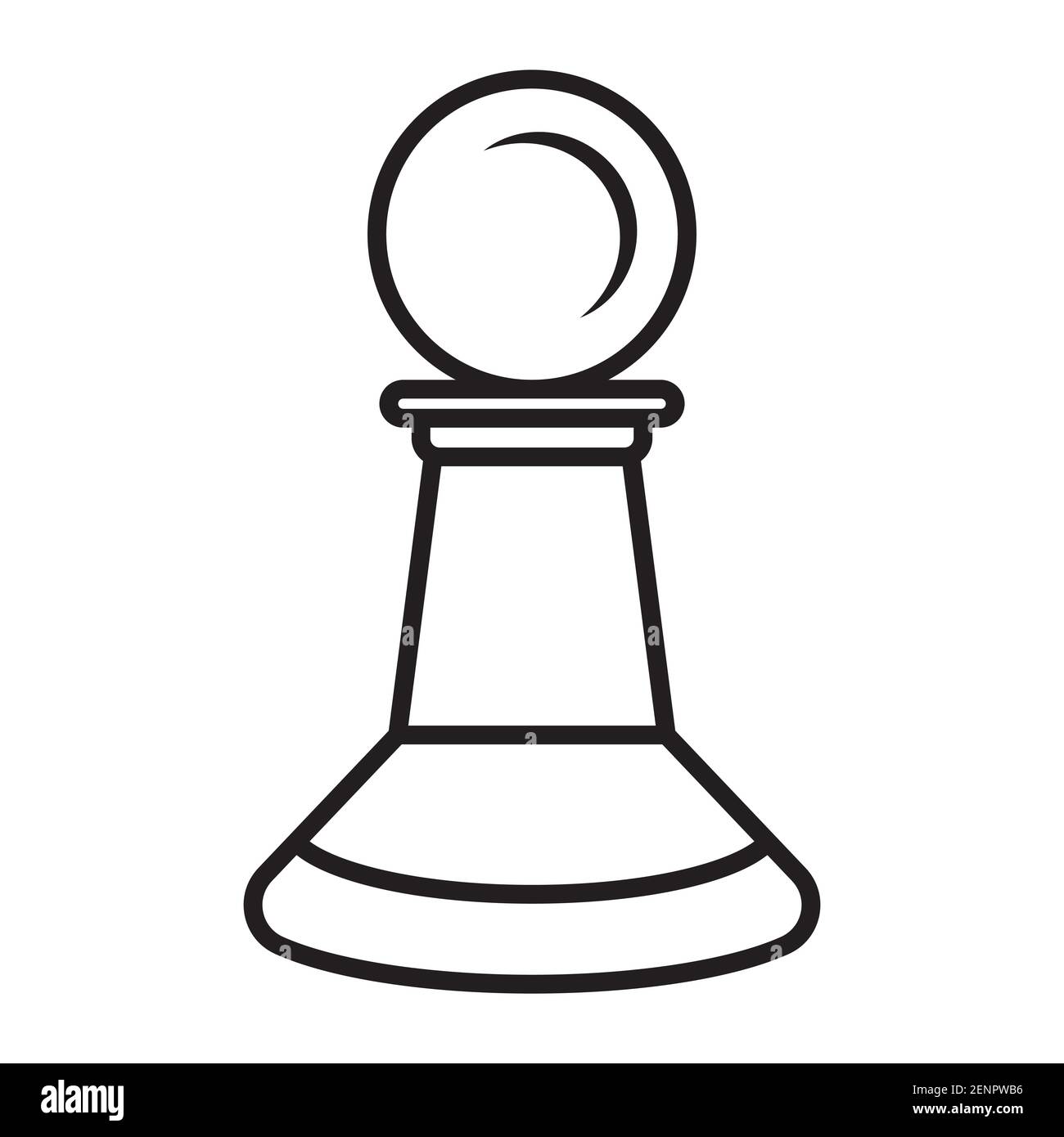 Pawn chess piece line art vector icon for apps or website Stock