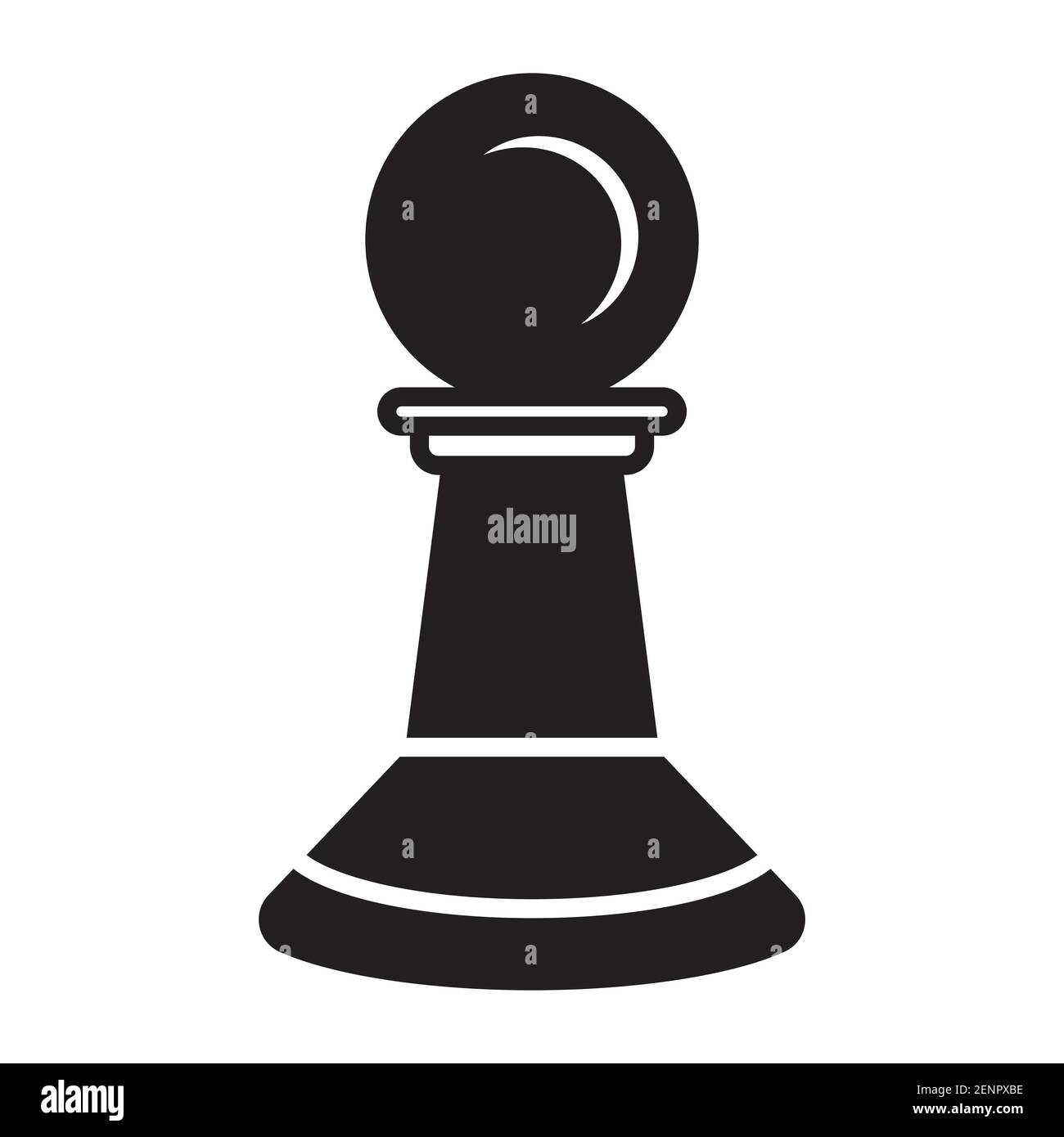 Pawn chess piece flat vector icon for apps or website Stock Vector