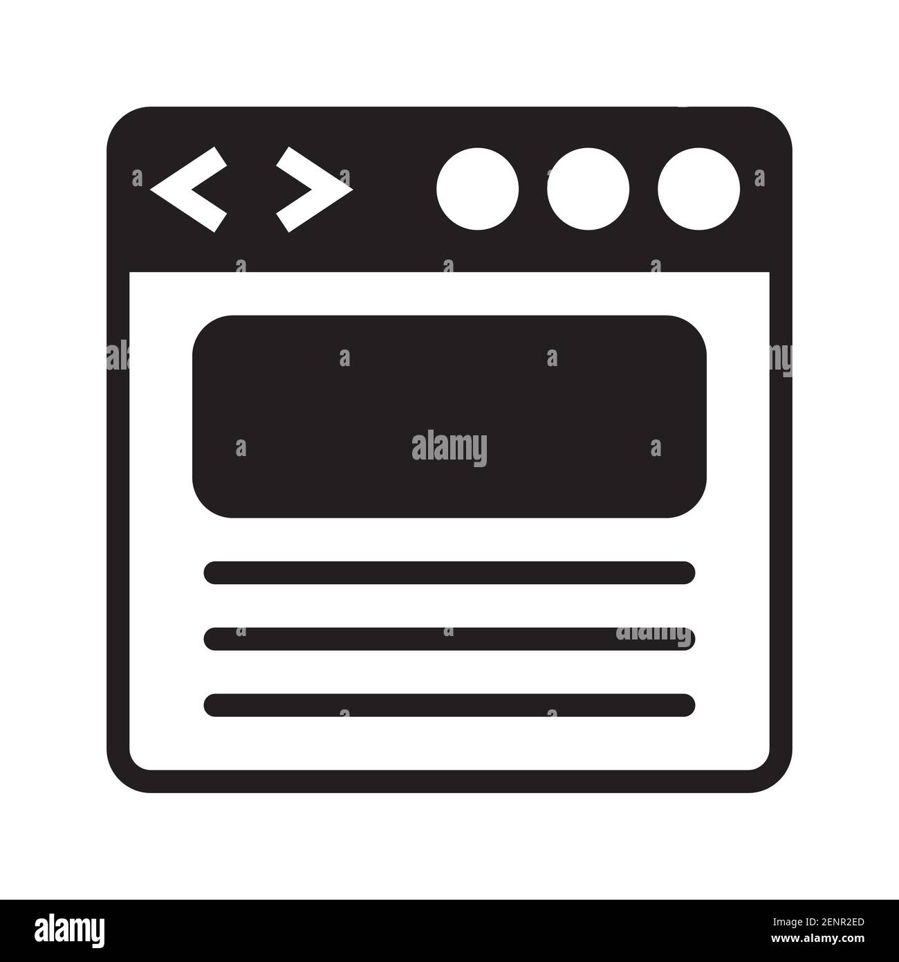 web page or website browser window flat icon for apps and websites Stock Vector