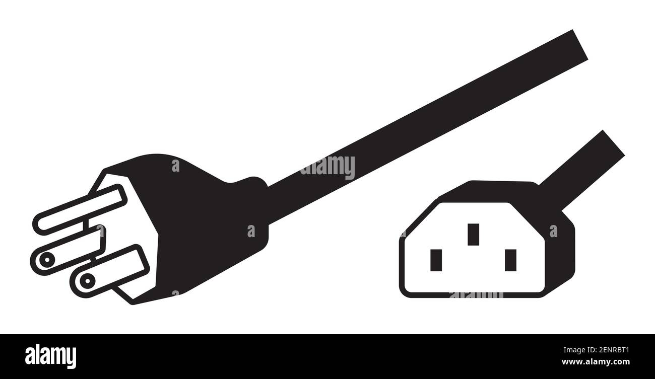 Nema 5-15 power plug flat vector icon for apps or websites Stock Vector