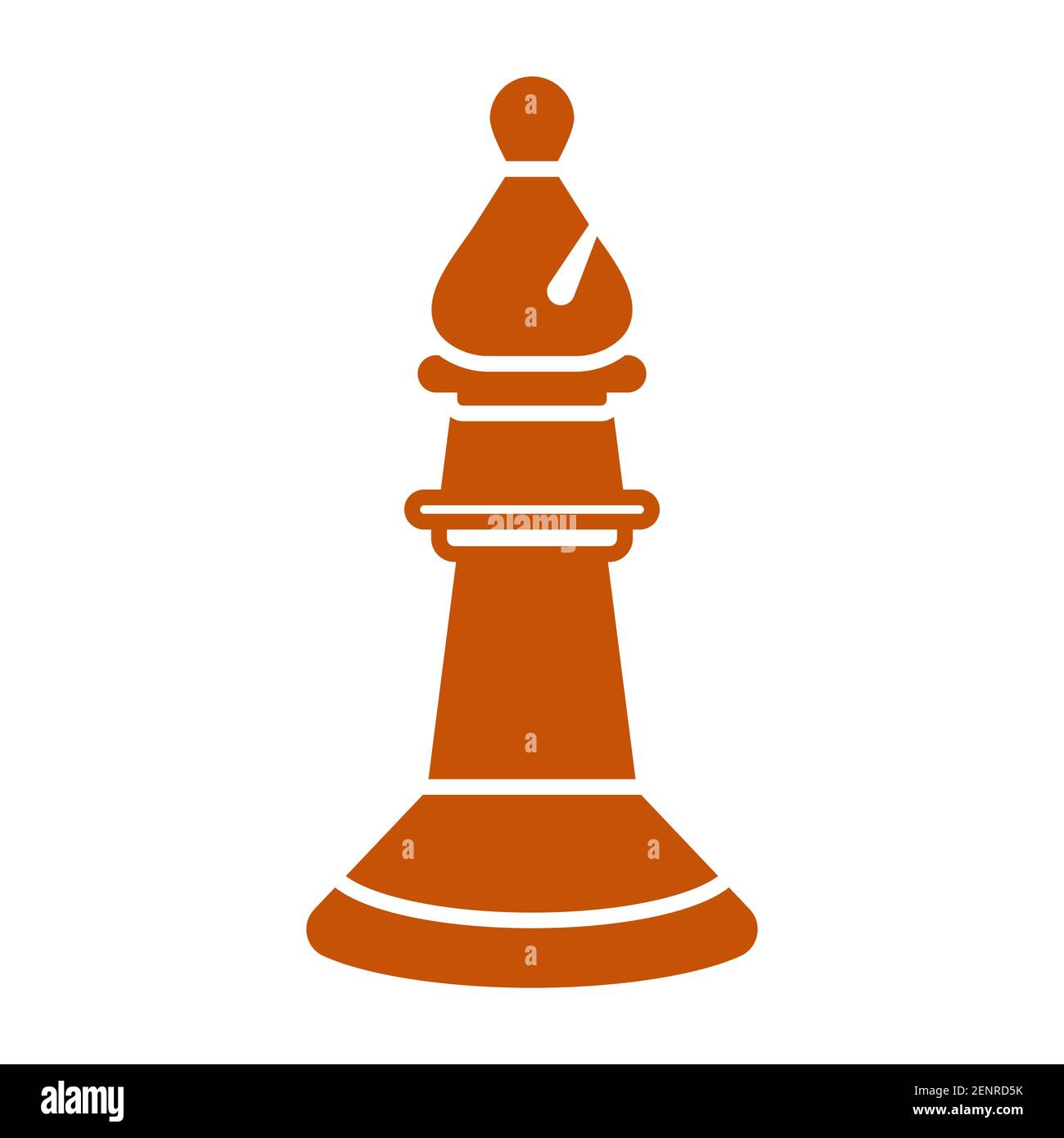 Bishop chess piece flat vector color icon for apps or website Stock Vector