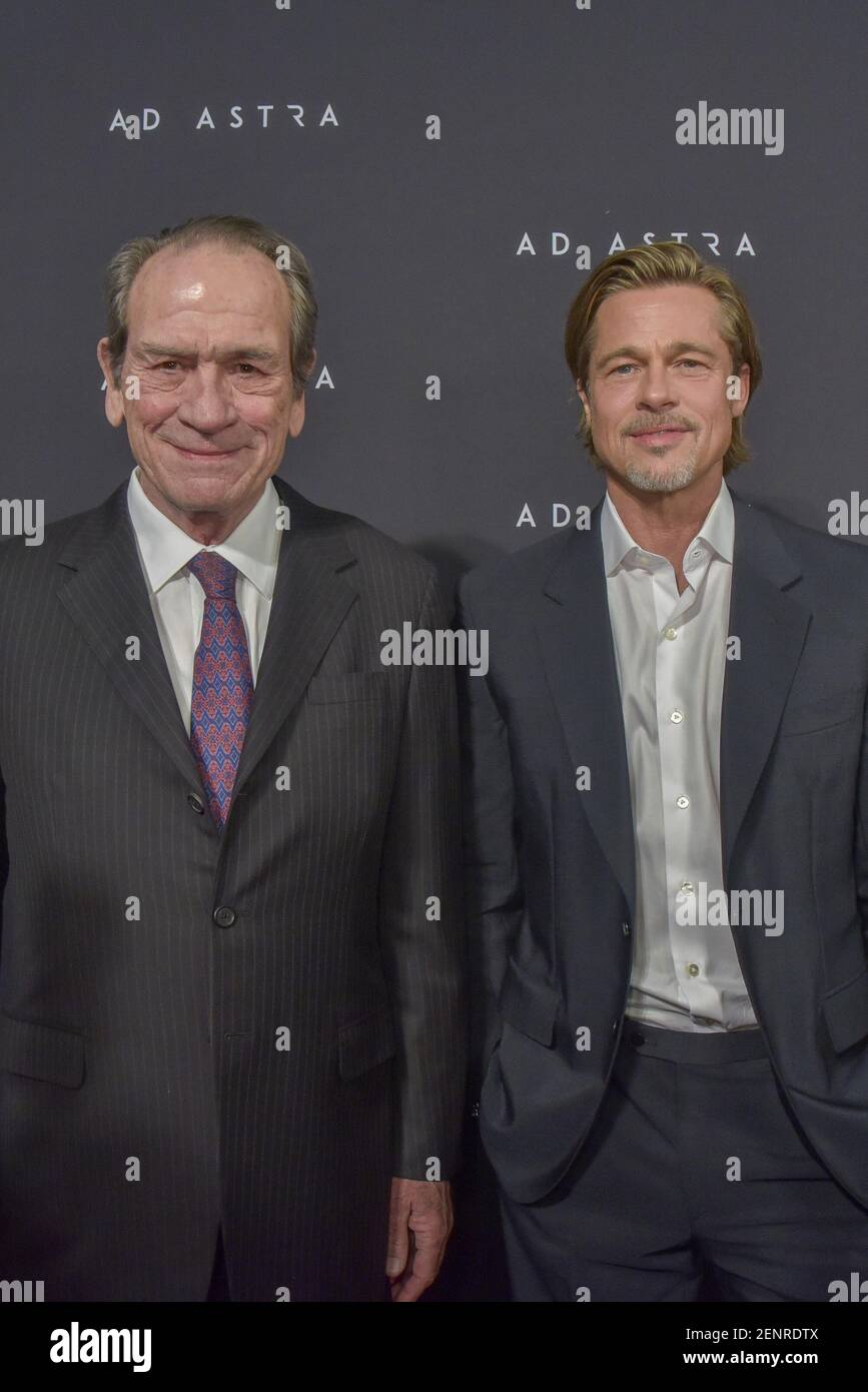 Actors Tommy Lee Jones and Brad Pitt attend the 20th Century Fox's and New  Regencies special screening of "AD ASTRA " movieat the National Geographic  Museum on September 16, 2019 in Washington