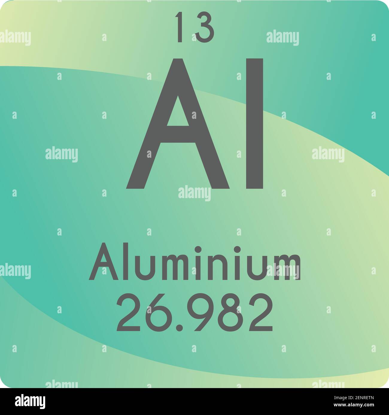 Al Aluminium Post transition metal Chemical Element vector illustration