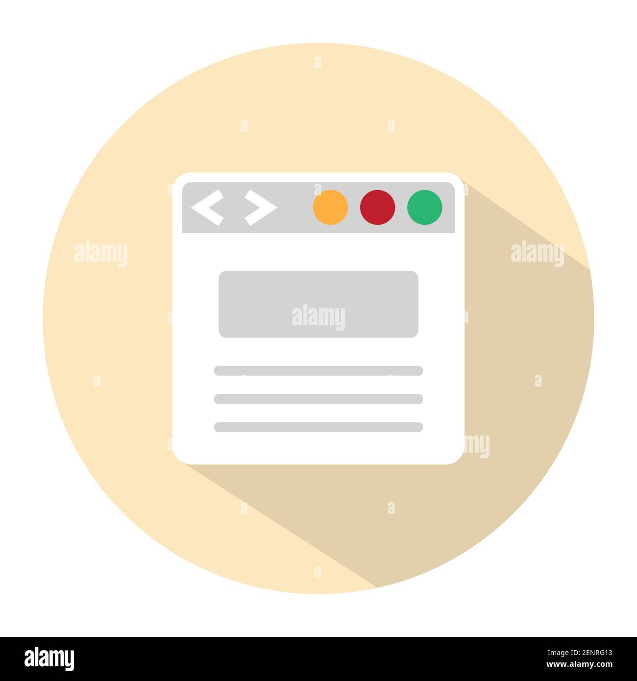 web page or website browser window flat color icon for apps and websites Stock Vector