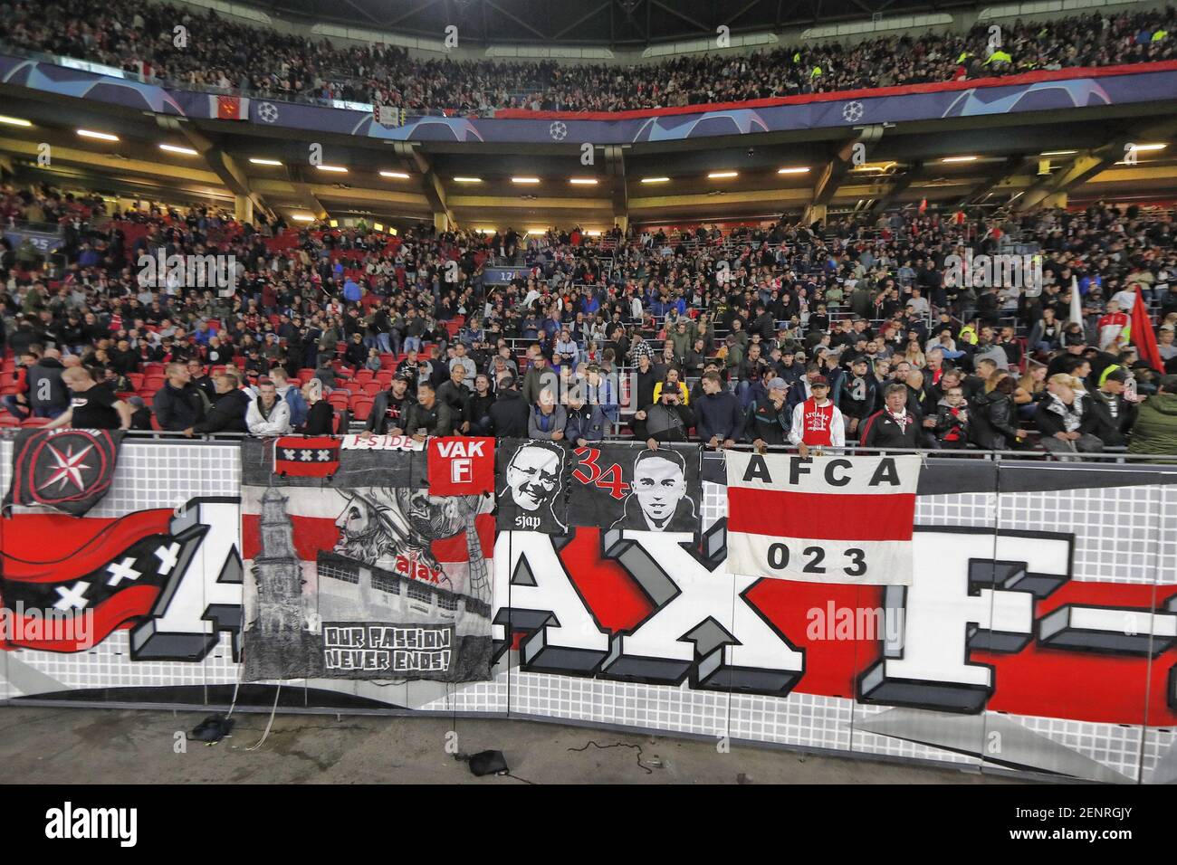 AMSTERDAM, 17-09-2019 JohanCruyff Arena , Champions League Football season  2019 / 2020 .Ajax coach Erik ten Hag during the match Ajax - Lille Stock  Photo - Alamy