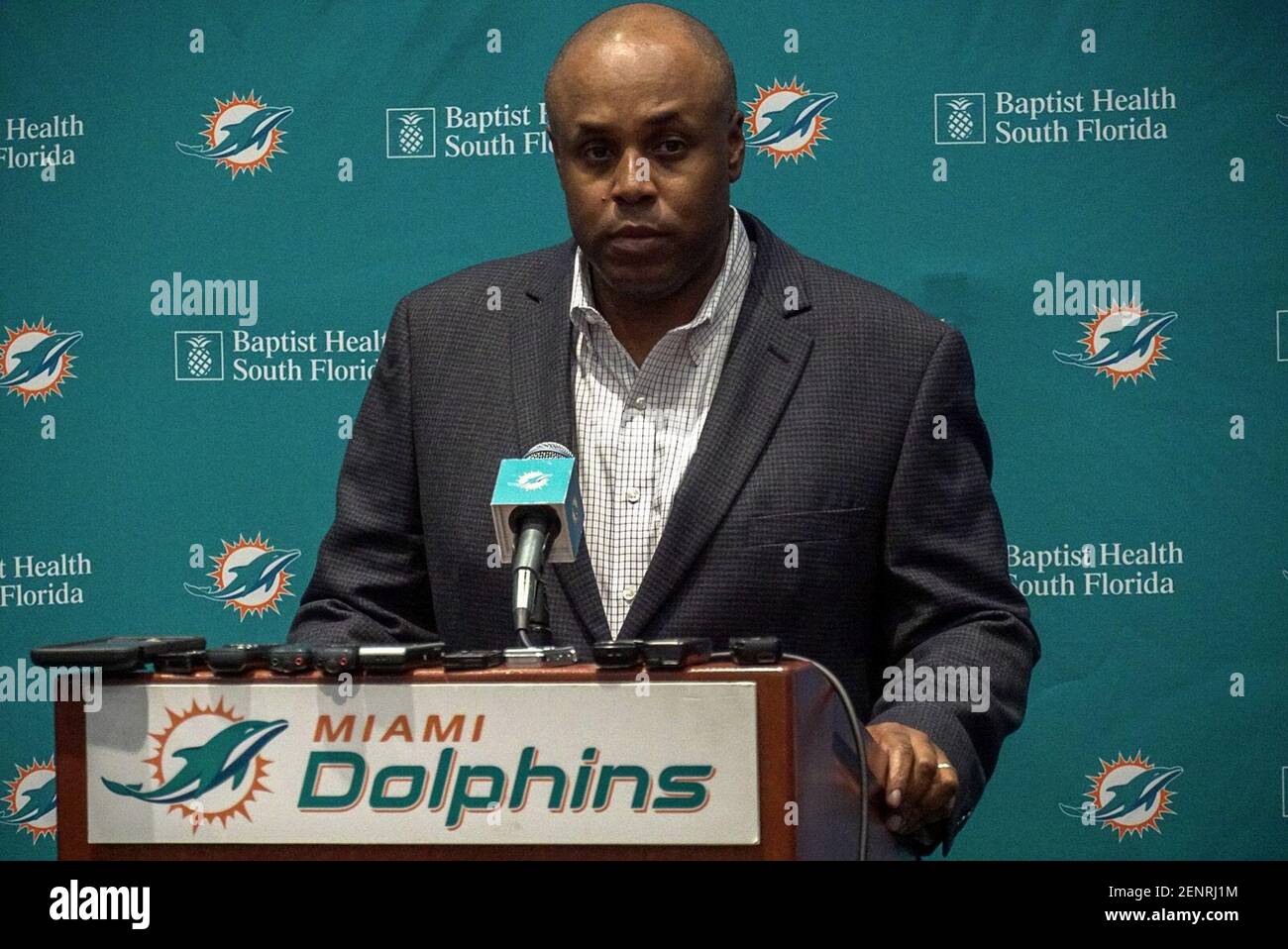 Miami Dolphins General Manager Chris Grier. (John McCall/South Florida Sun  Sentinel/TNS Stock Photo - Alamy