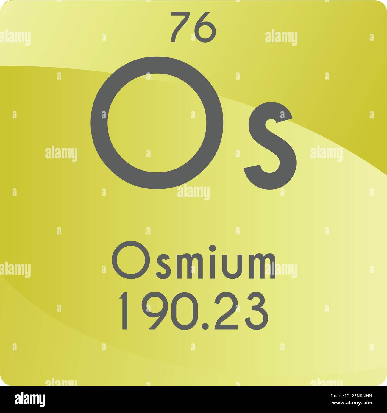 Os Osmium Transition metal Chemical Element vector illustration diagram, with atomic number and mass. Simple gradient flat design For education, lab, Stock Vector