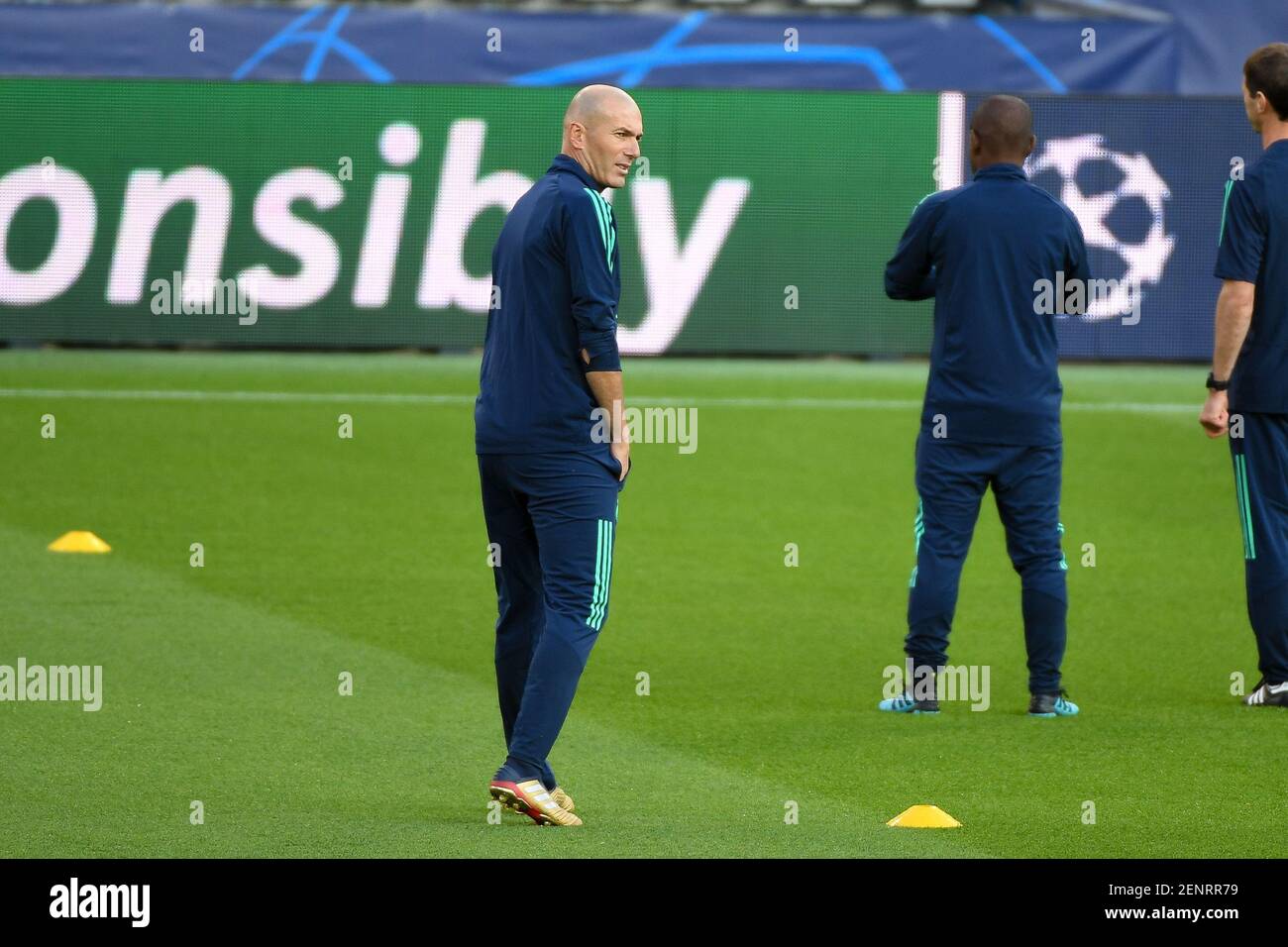 Real Madrid training session at Parc des Princes before the match PSG