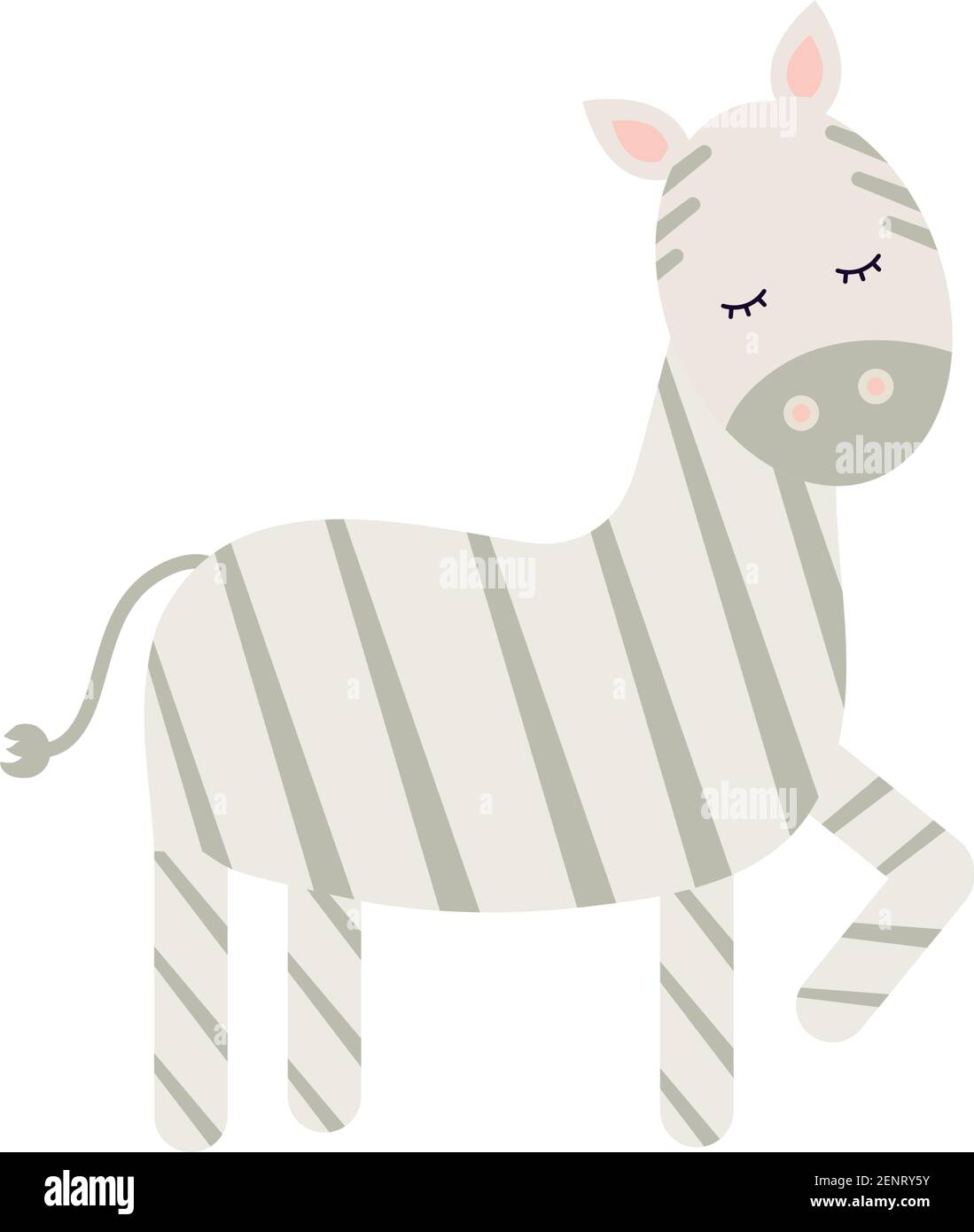 cute zebra on a white background Stock Vector Image & Art - Alamy