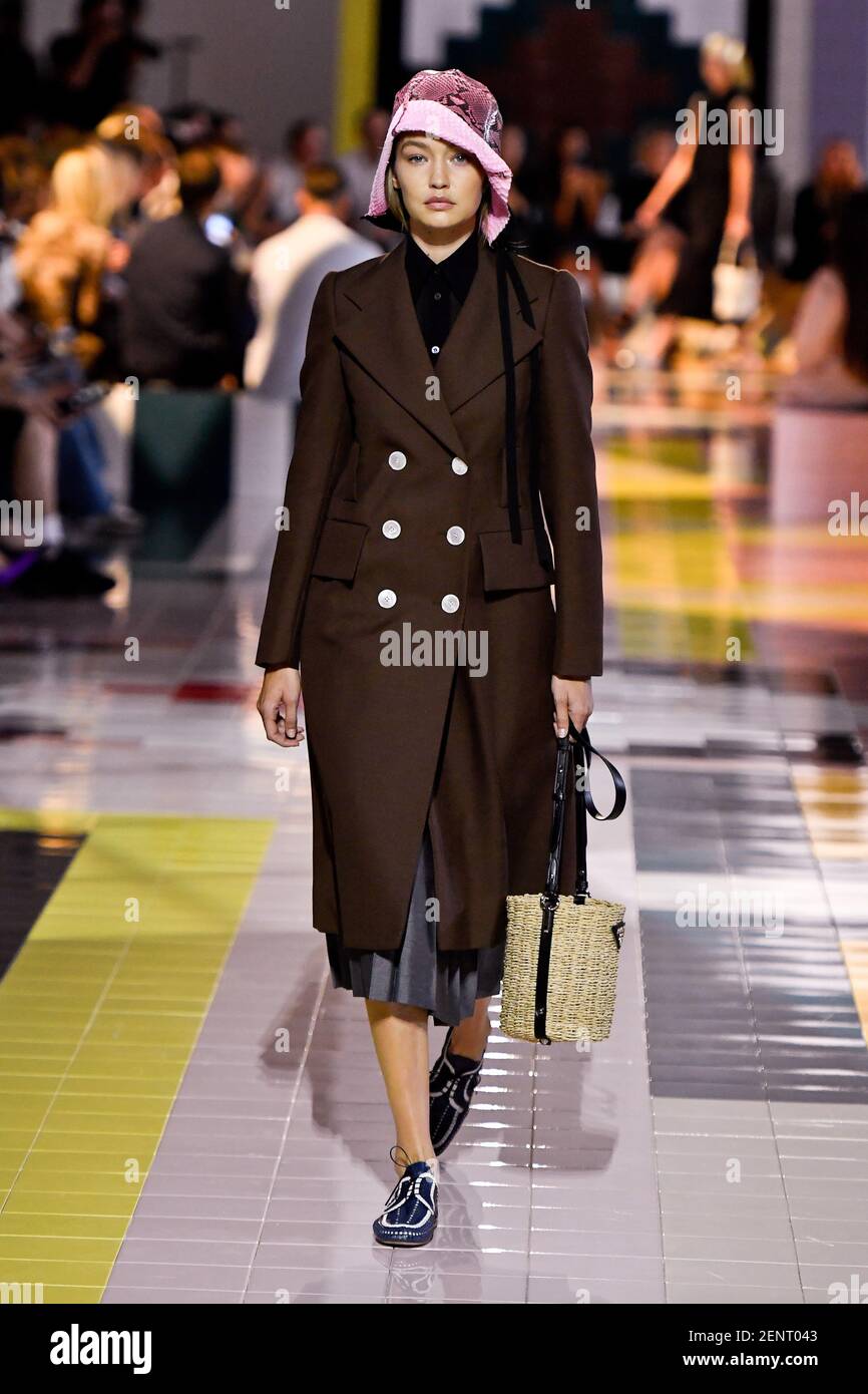 Model Gigi Hadid walking on the runway Prada Fashion Show during Milan  Fashion Week Womenswear Spring / Summer 2020 held in Milan, Italy on  September 18, 2019. (Photo by Jonas Gustavsson/Sipa USA