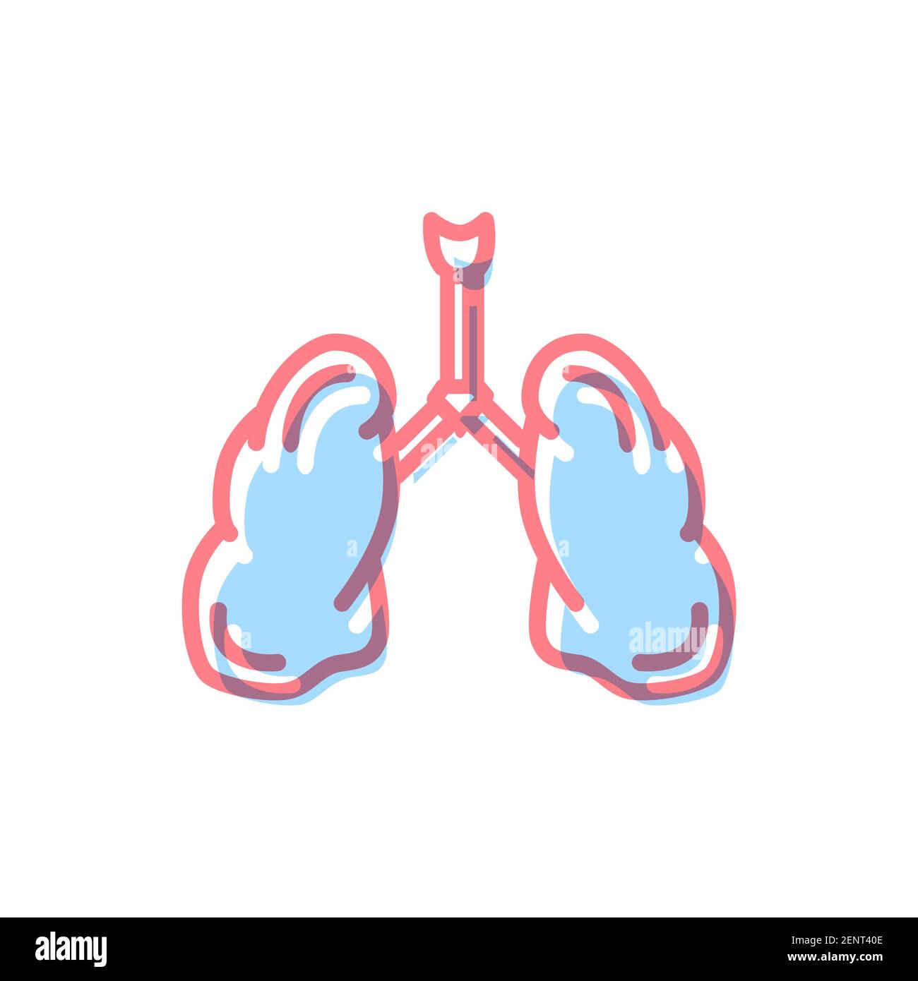 Lungs icon in modern colors isolated on white Stock Vector