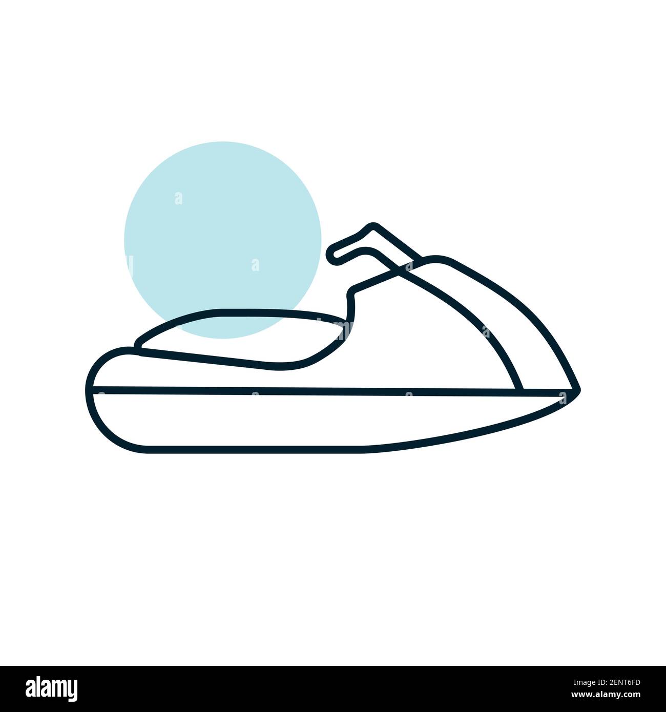 Jet ski water sport flat vector icon. Graph symbol for travel and tourism web site and apps design, logo, app, UI Stock Vector