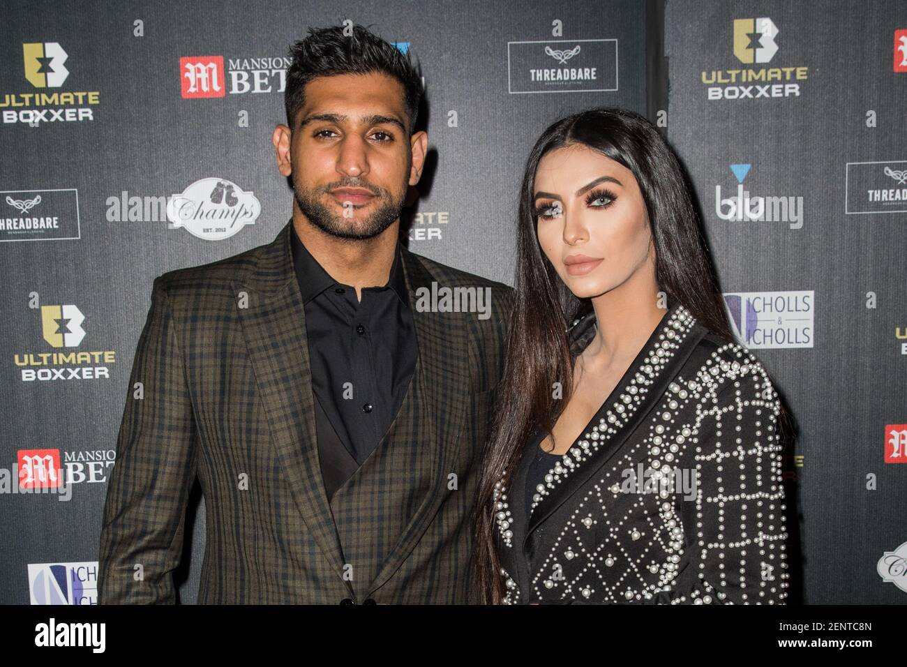 Amir Khan and Faryal Makhdoom attend the Ultimate Boxxer 5 at Indigo at ...
