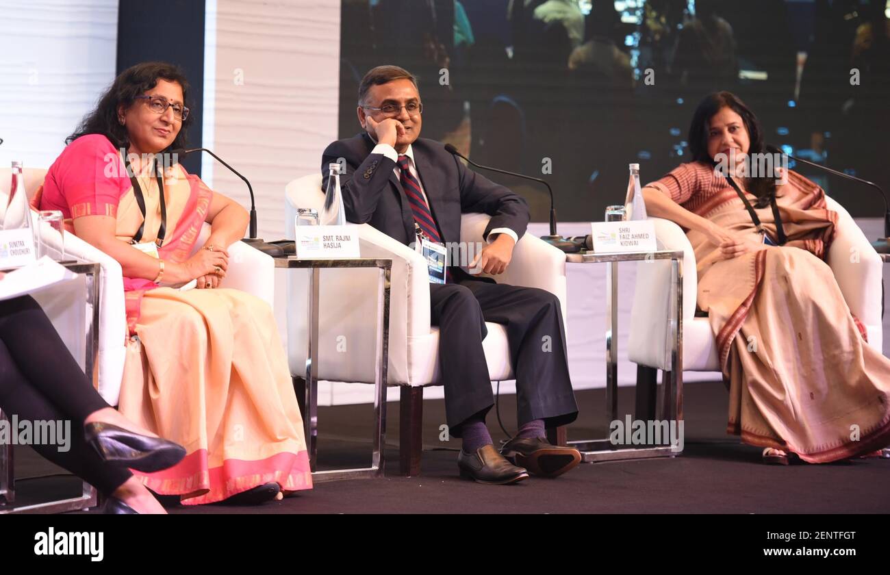 NEW DELHI, INDIA – SEPTEMBER 20: (EDITORS NOTE: This is an exclusive image  of Hindustan Times/Sipa USA) Faiz Ahmed Kidwai, Secretary Commissioner of  Tourism in the government of Madhya Pradesh (C), Rajni