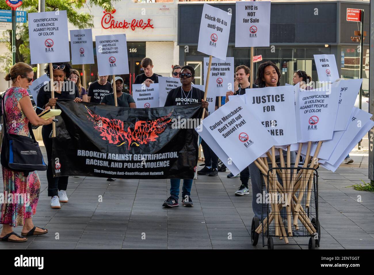 Members of the Brooklyn AntiGentrification Network (BAN) took to the