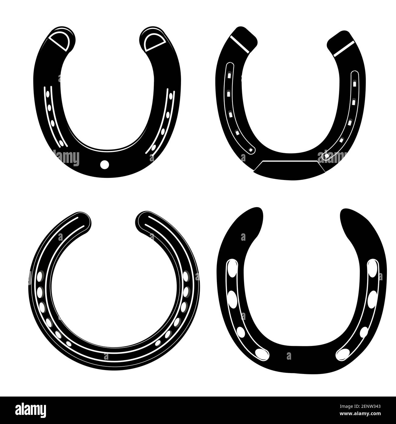 Set Of Horseshoes Isloted. Vector. Lucky Symbol Stock Vector Image ...