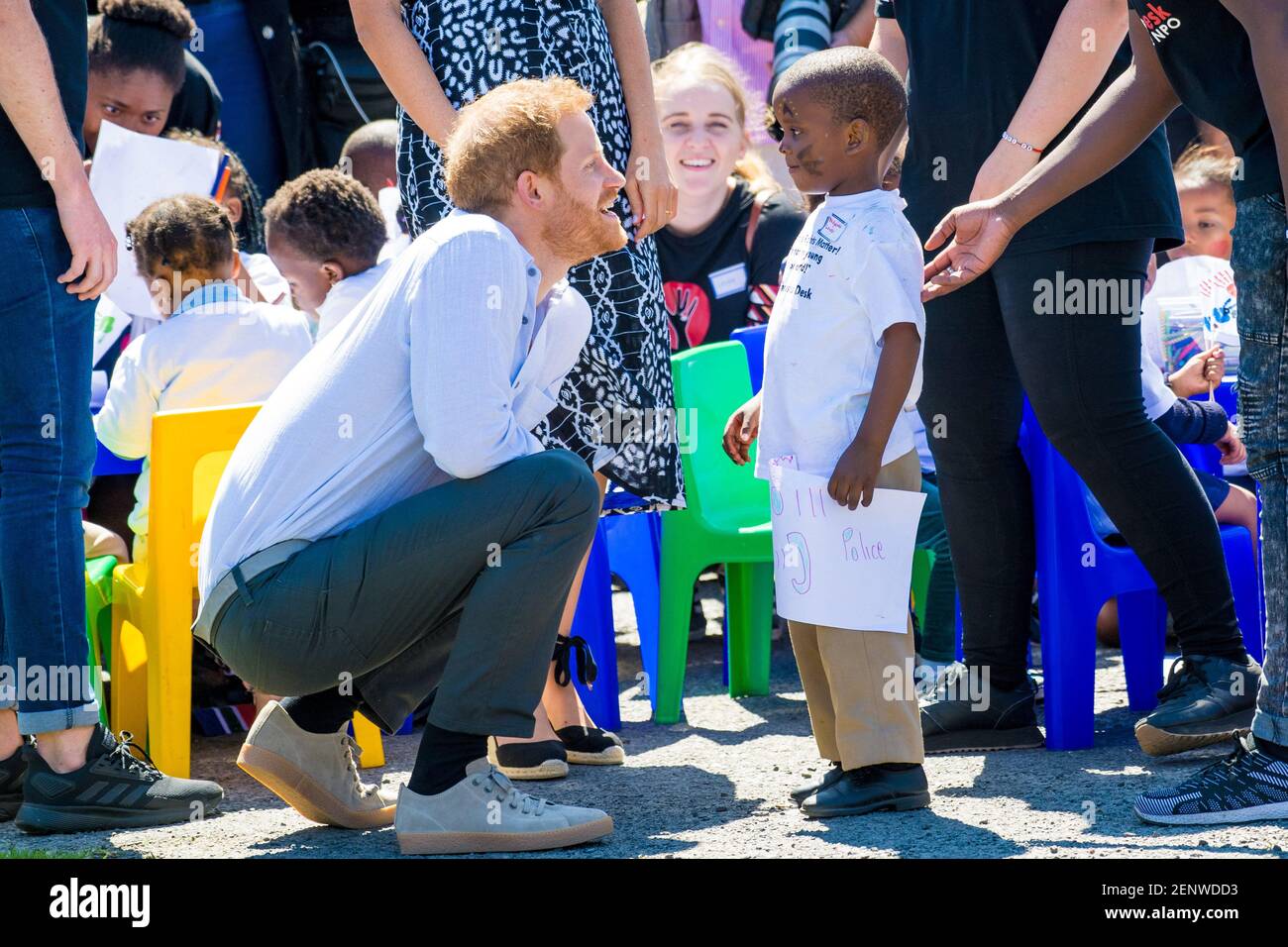 Prince Harry at the Justice Desk initiative in Nyanga township, Cape